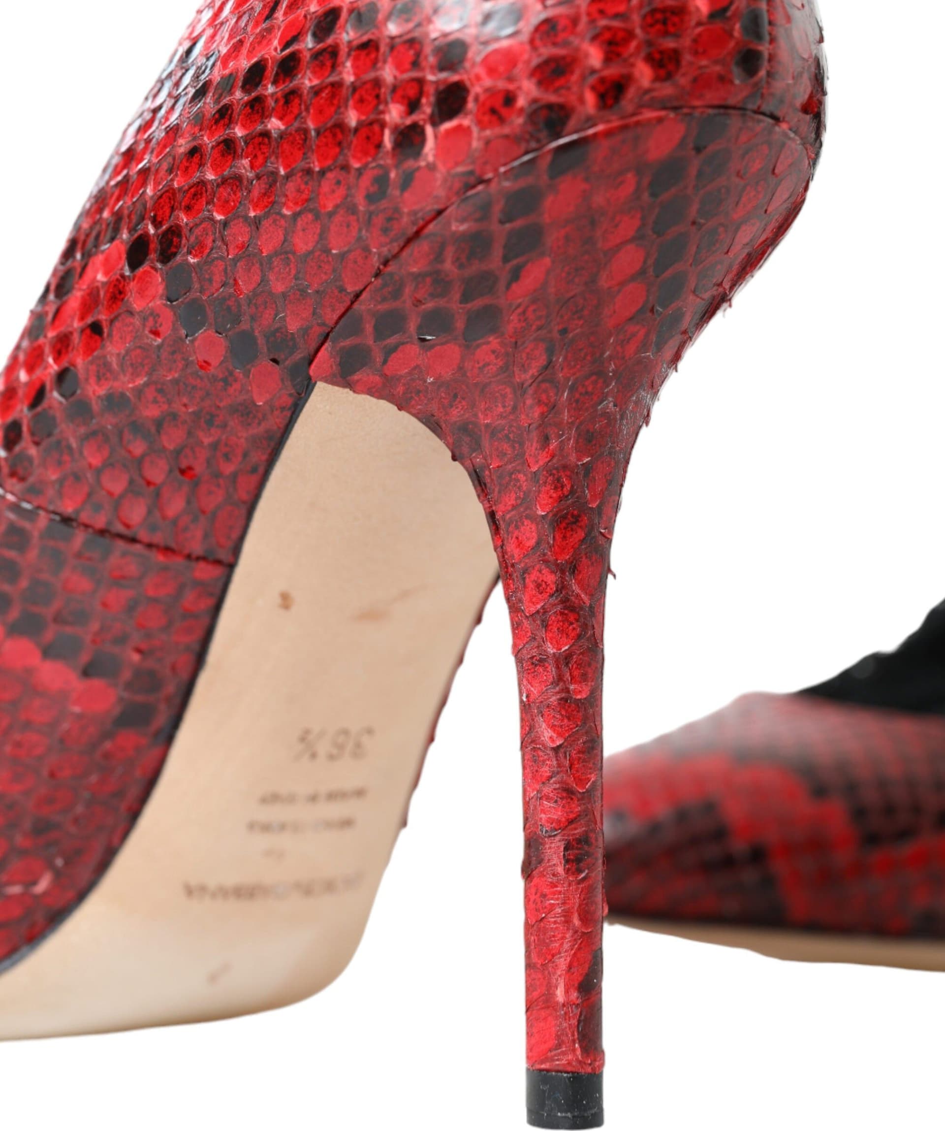 Dolce & Gabbana Red Ayers Leather Lace Socks Pumps Shoes - 7
