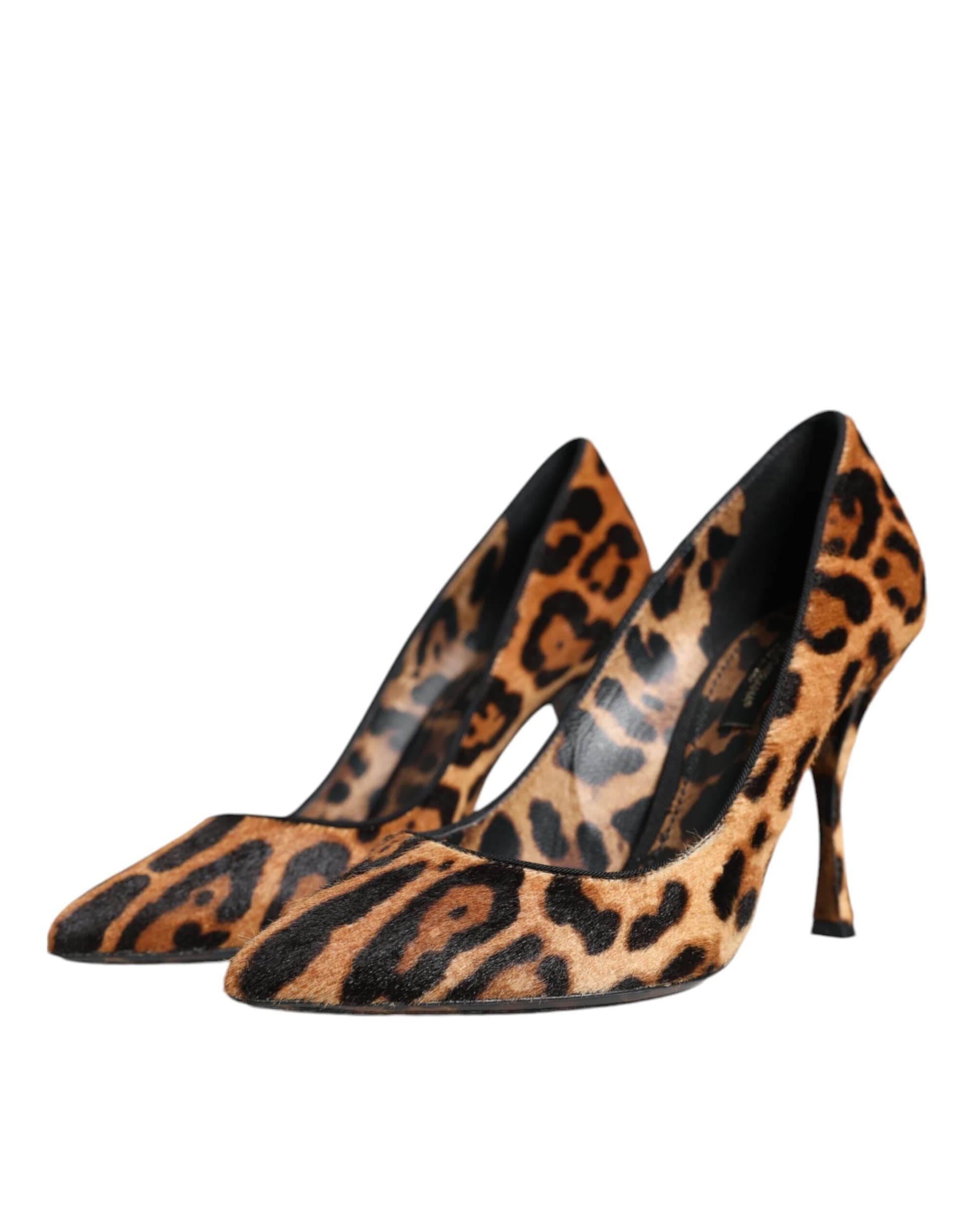 Dolce & Gabbana Brown Leopard Calf Hair Heels Pumps Shoes - 2