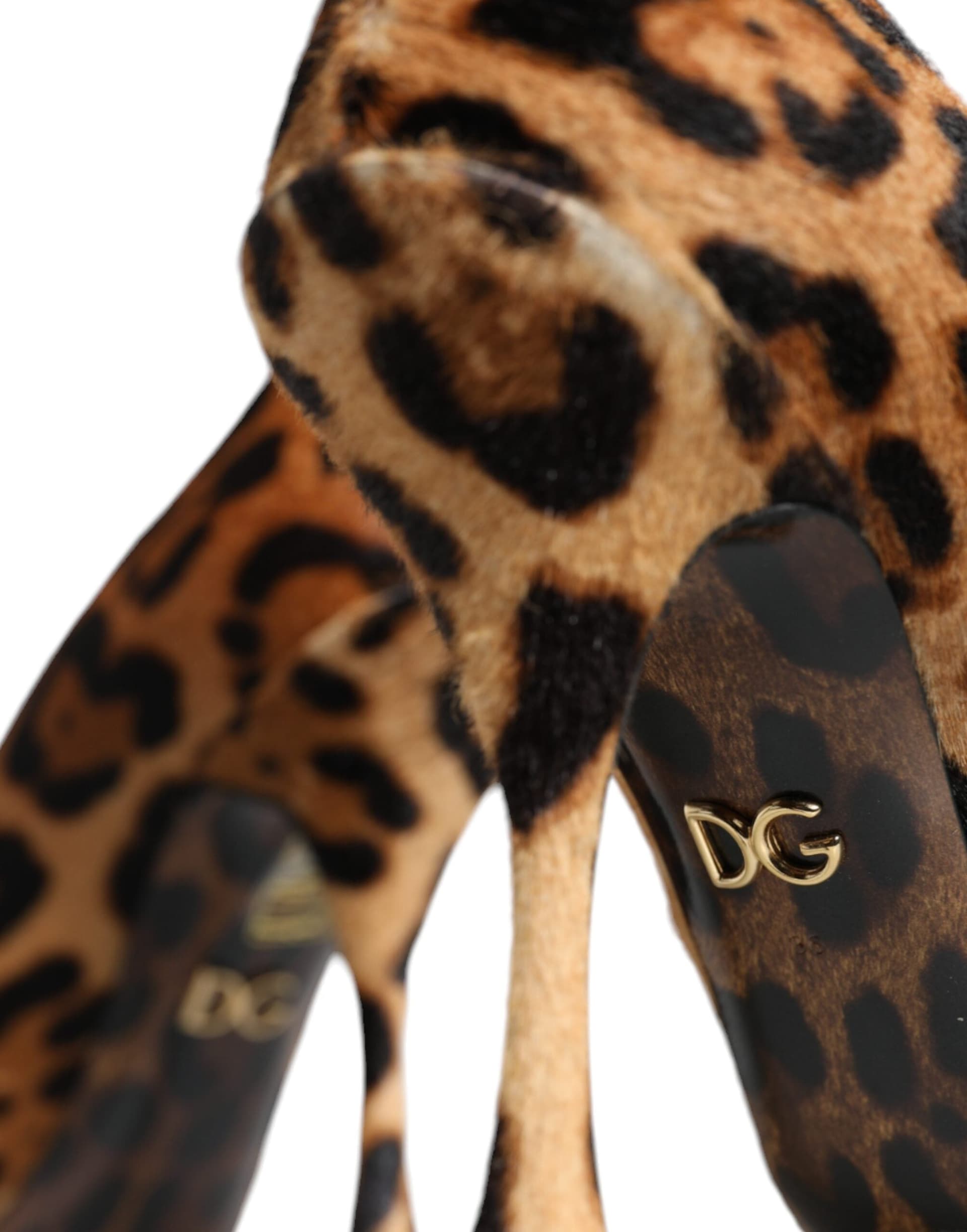 Dolce & Gabbana Brown Leopard Calf Hair Heels Pumps Shoes - 6