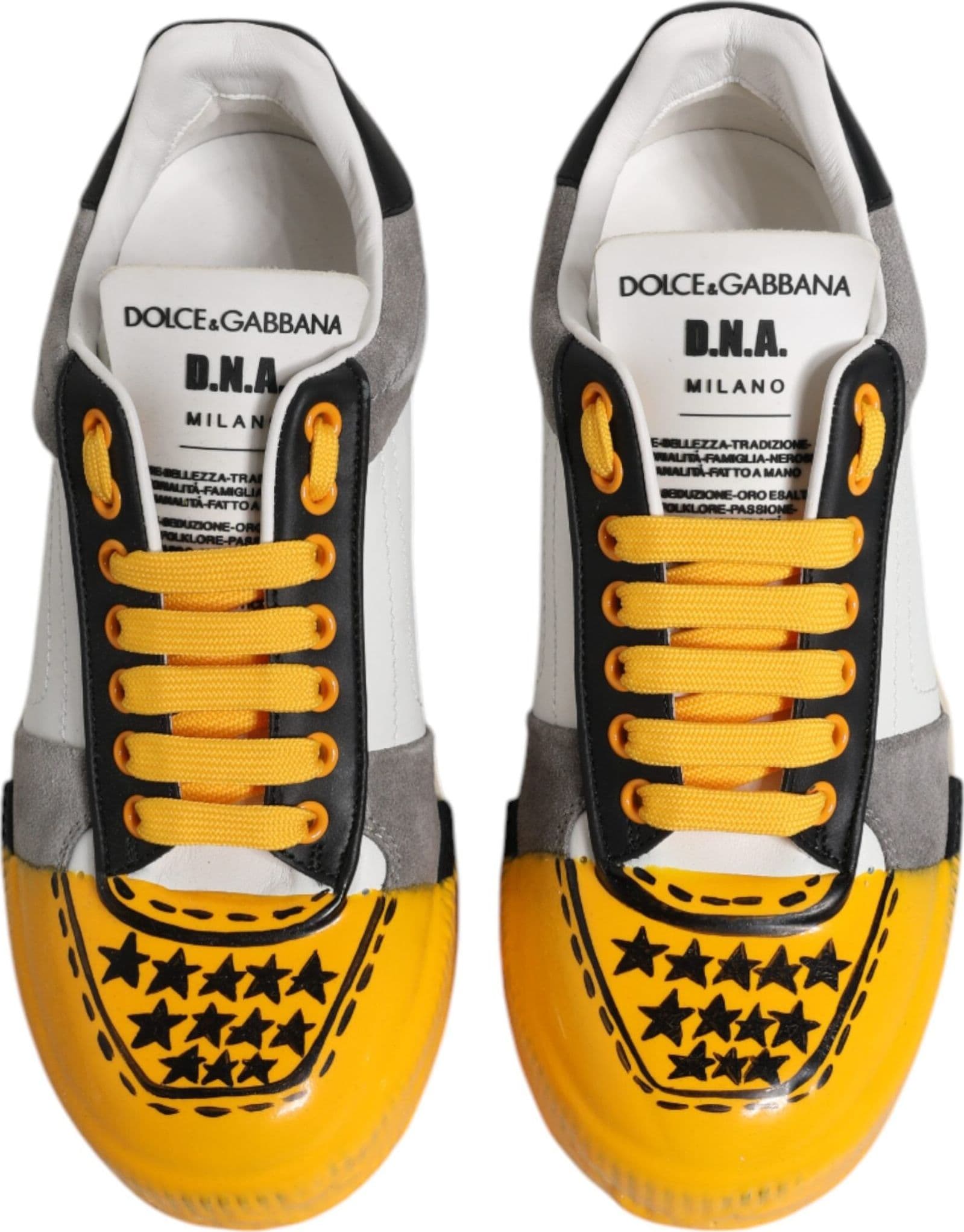 Dolce & Gabbana Multicolor Leather DNA Low Top Sneakers Shoes - 2
