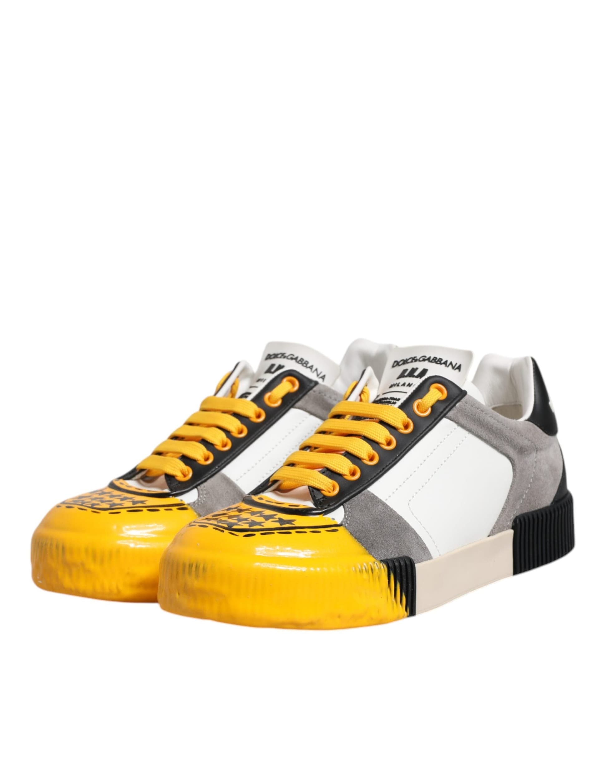 Dolce & Gabbana Multicolor Leather DNA Low Top Sneakers Shoes - 3