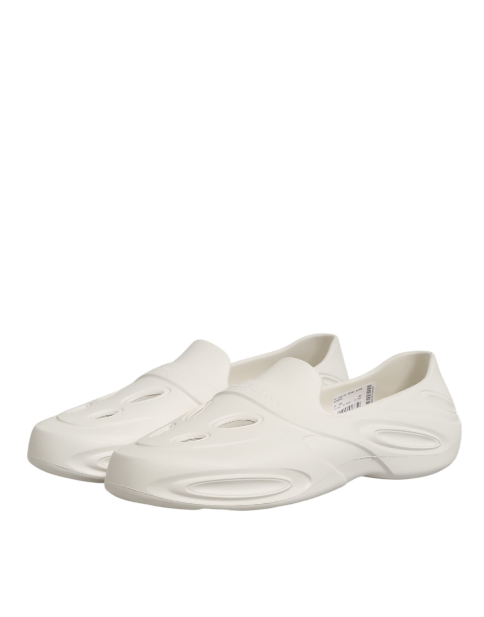 Dolce & Gabbana White Rubber Slides Low Top Sneakers Shoes - 3
