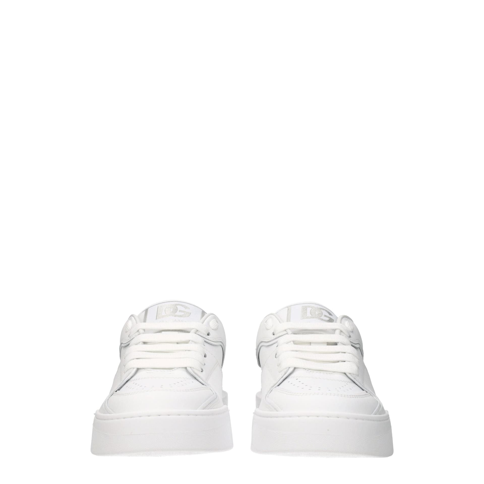 Dolce & Gabbana White Leather Low Top Sneakers - 3