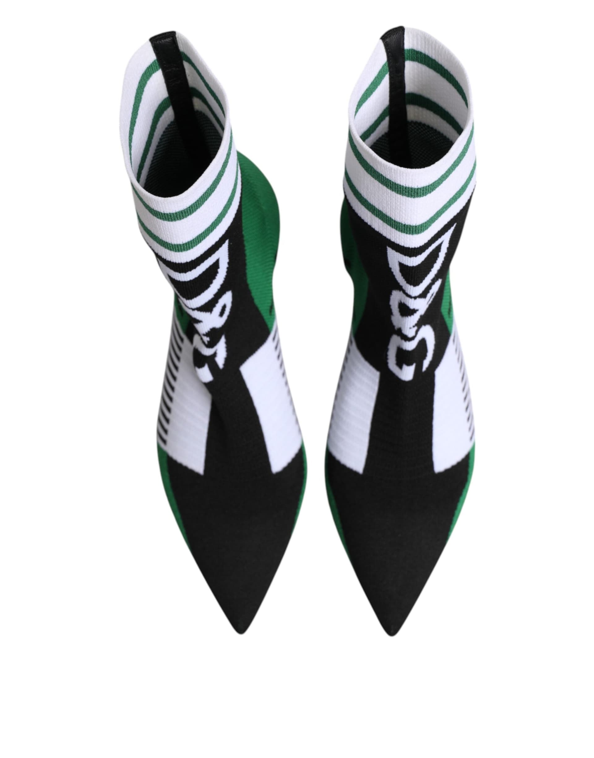 Dolce & Gabbana Green Stretch Sock Style Ankle Boots Shoes - 2
