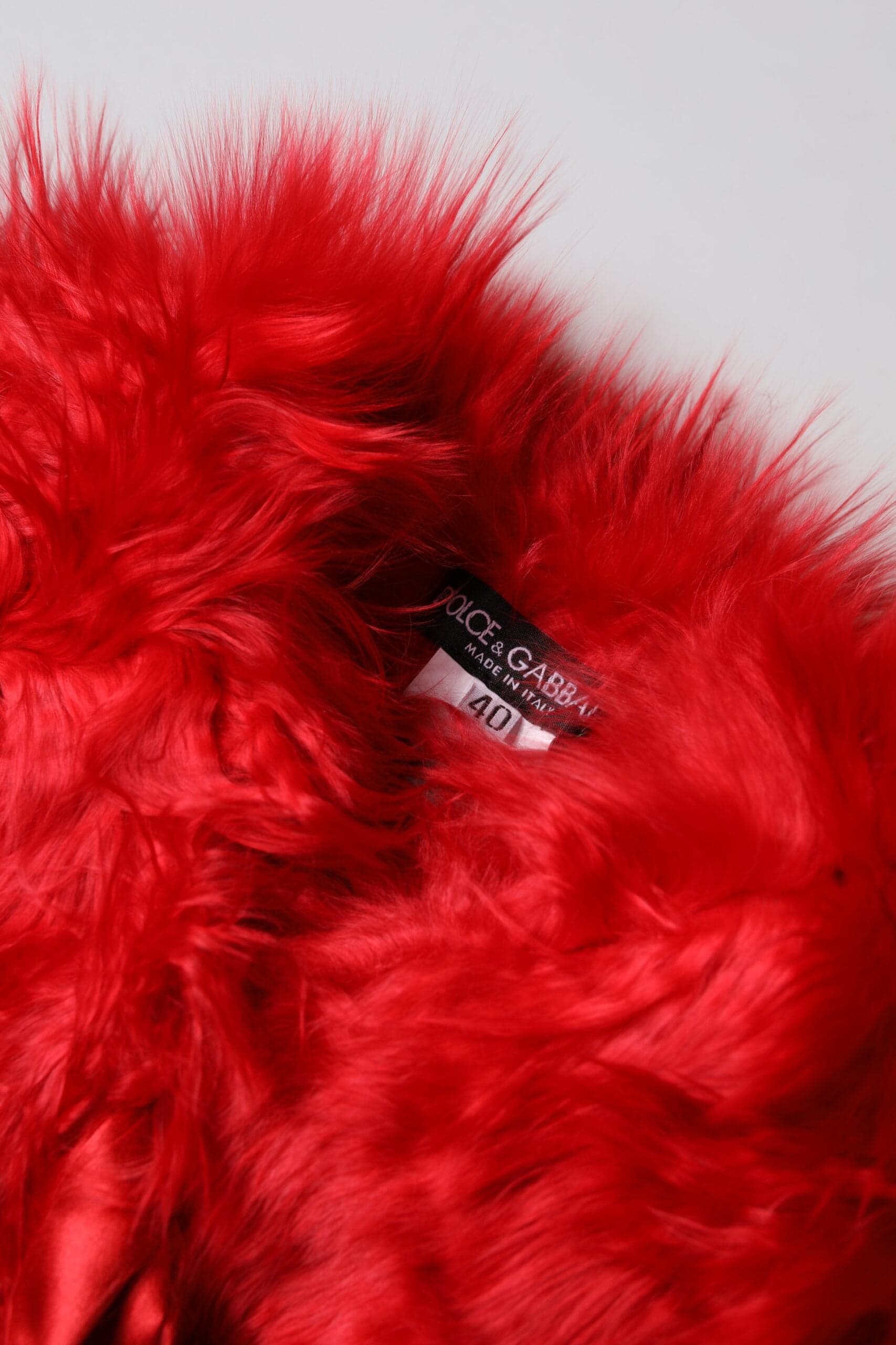 Dolce & Gabbana Red Alpaca Fur Women Neck Warmer Winter Scarf - 4