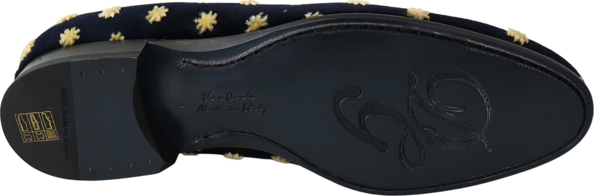 Dolce & Gabbana Blue Velvet Crown Slippers Loafers Shoes - 4