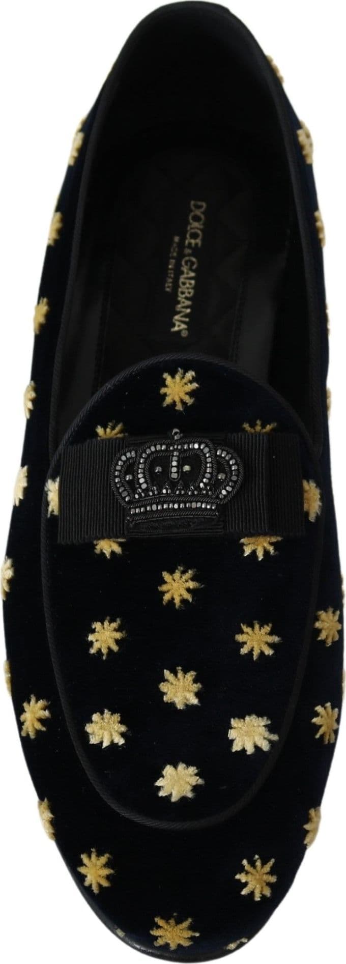 Dolce & Gabbana Blue Velvet Crown Slippers Loafers Shoes - 5