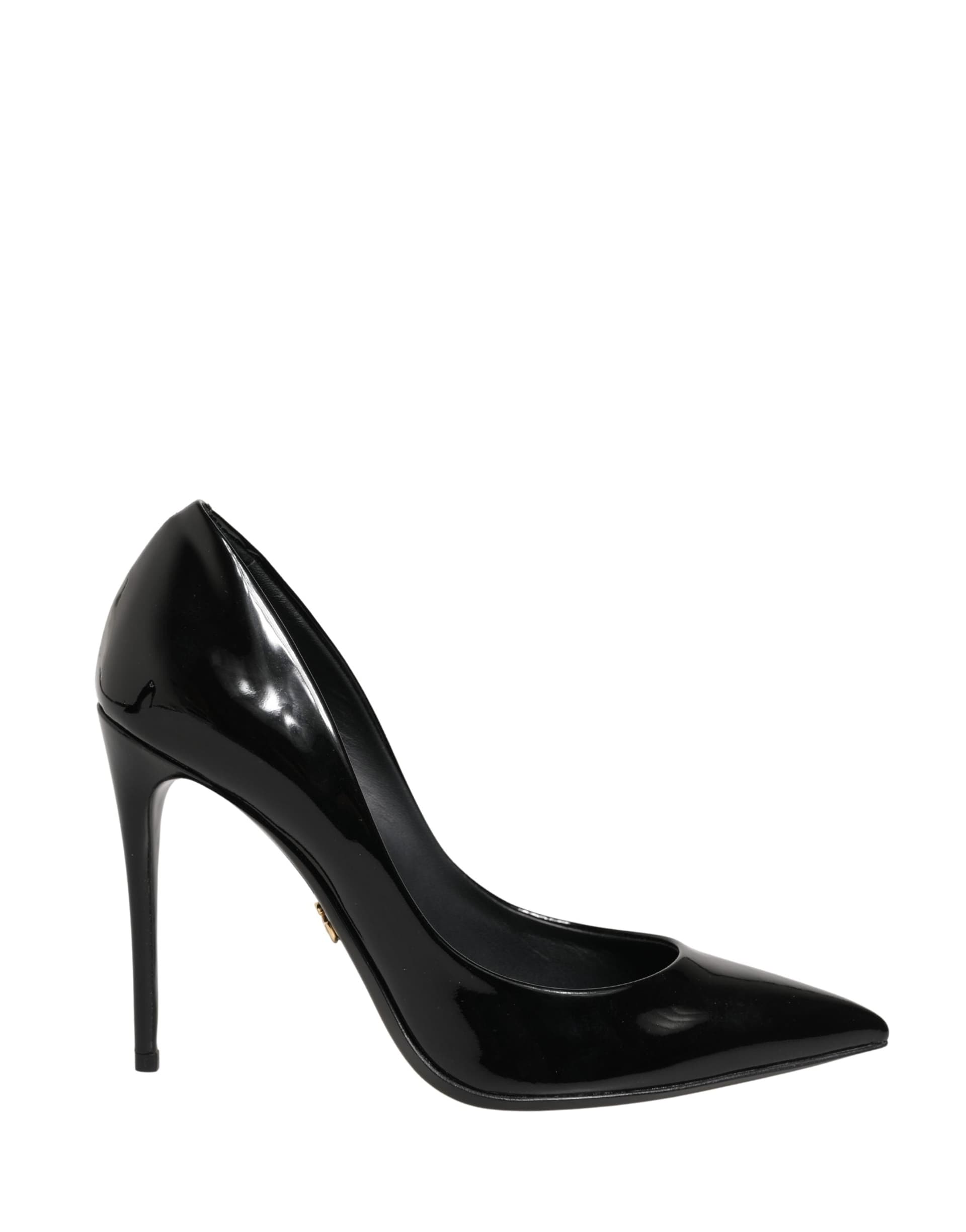 Dolce & Gabbana Black Calf Leather Stiletto Heels Pumps Shoes - 7