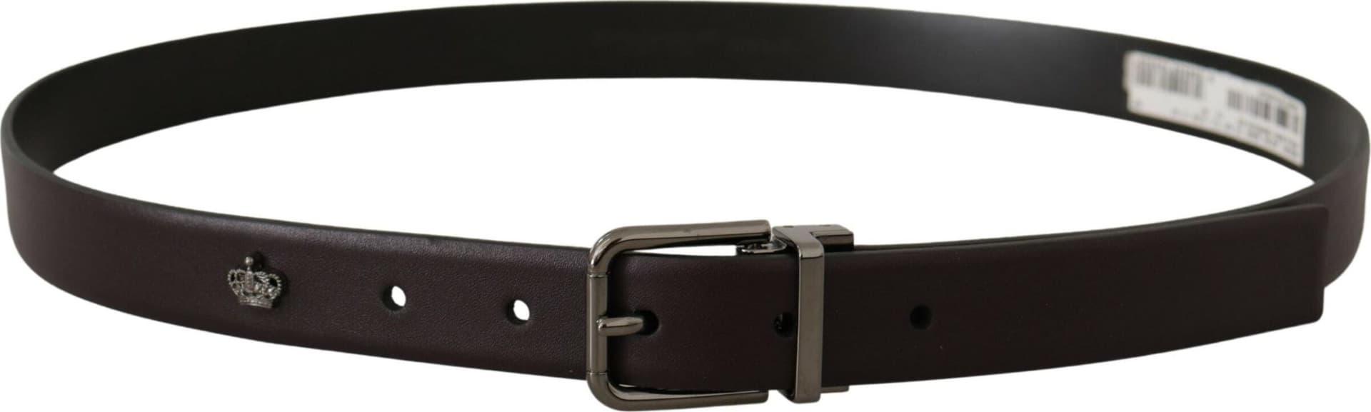 Dolce & Gabbana Dark Purple Leather Box Borchia Metal Buckle Belt - 2