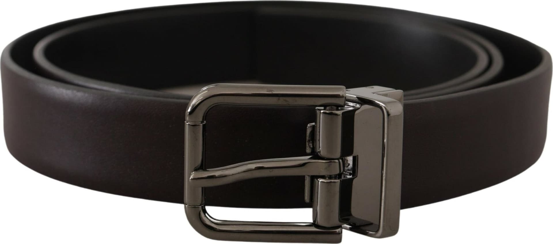 Dolce & Gabbana Dark Purple Leather Box Borchia Metal Buckle Belt - 5