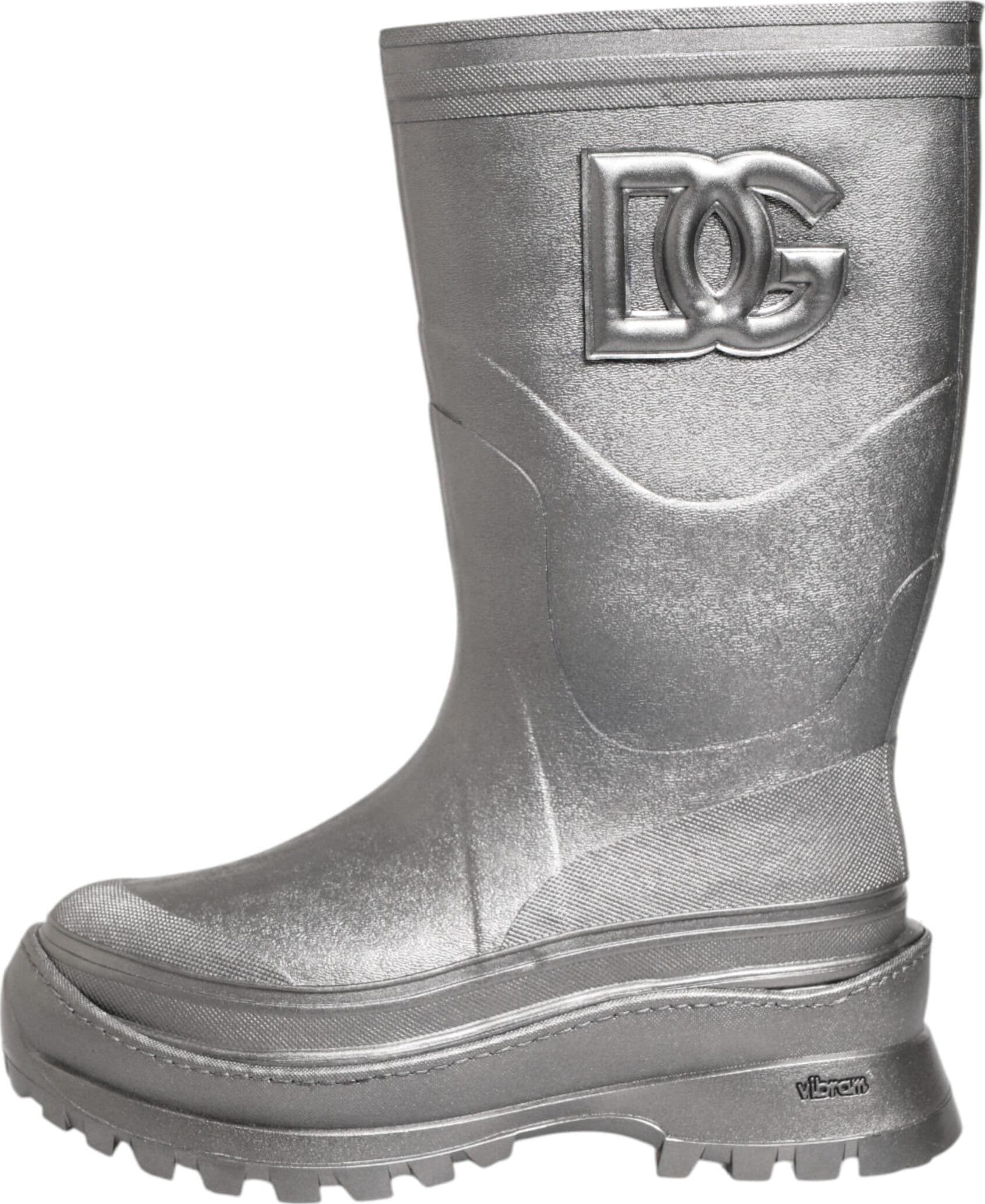 Dolce & Gabbana Metallic Silver Pull On Rain Boots Shoes - 5