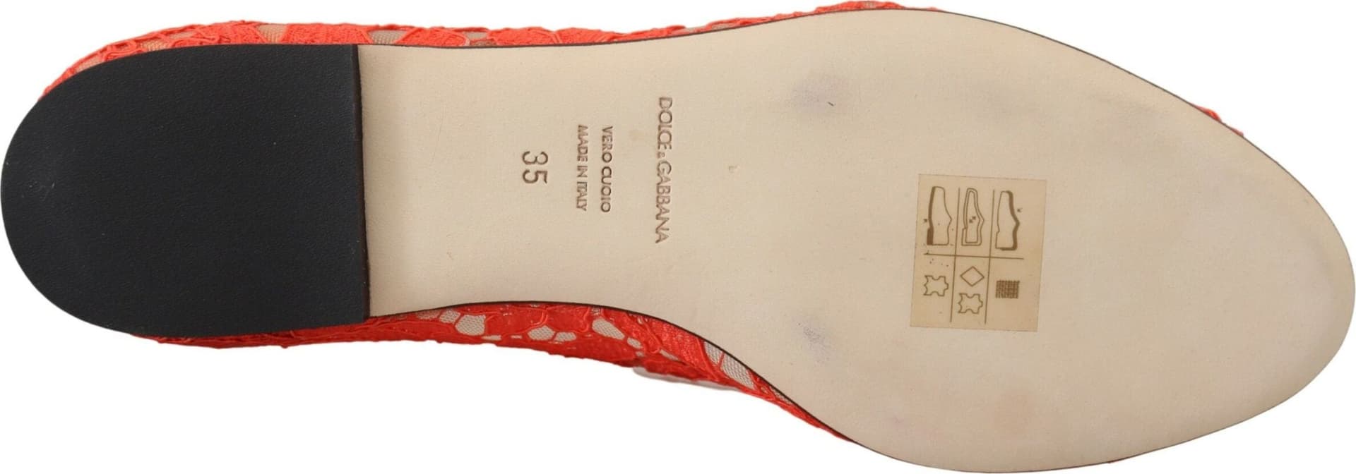 Dolce & Gabbana Red Taormina Lace Crystals Ballet Flats Shoes - 6