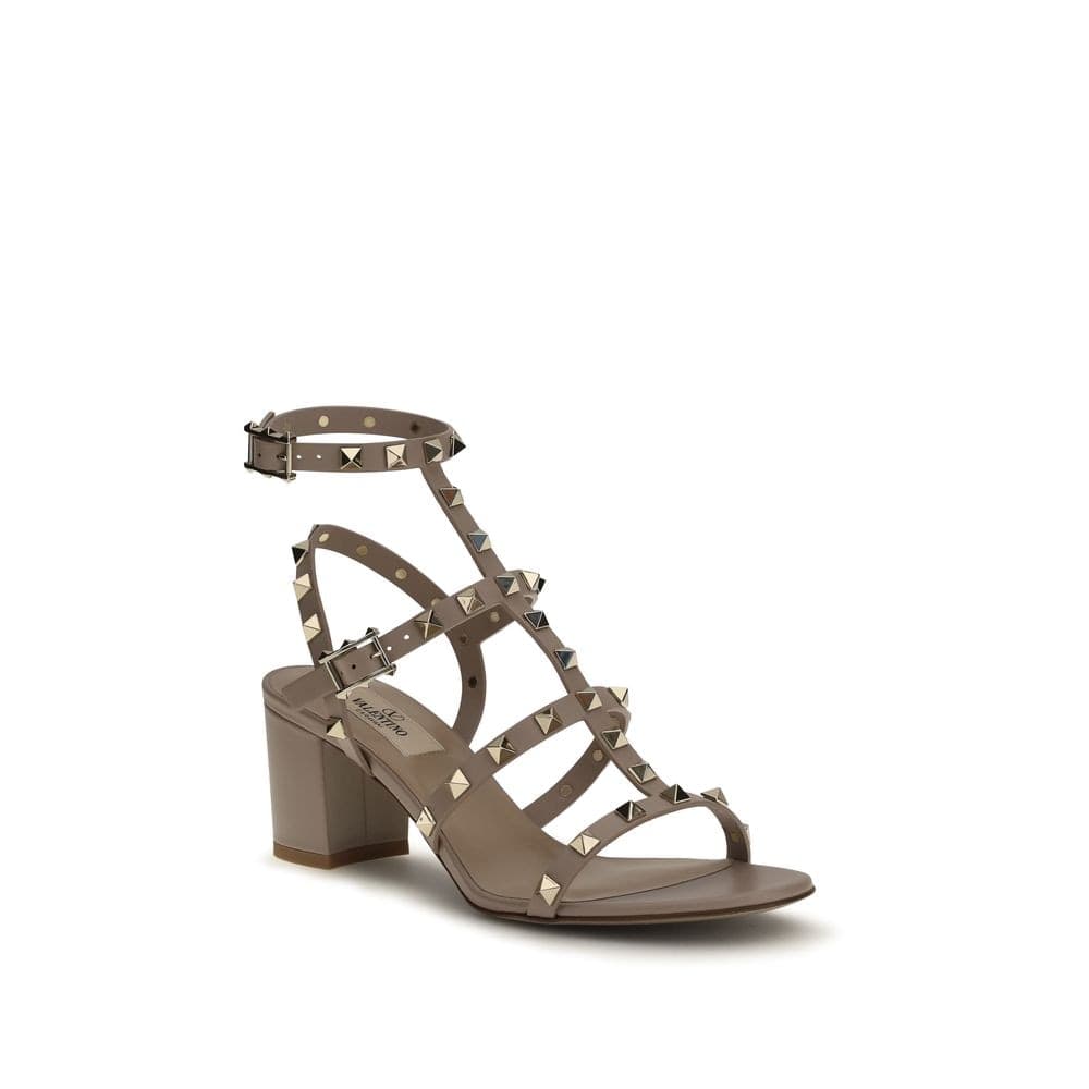 Valentino Garavani Beige Calf Leather Bos Taurus Strap-On Sandals - 2
