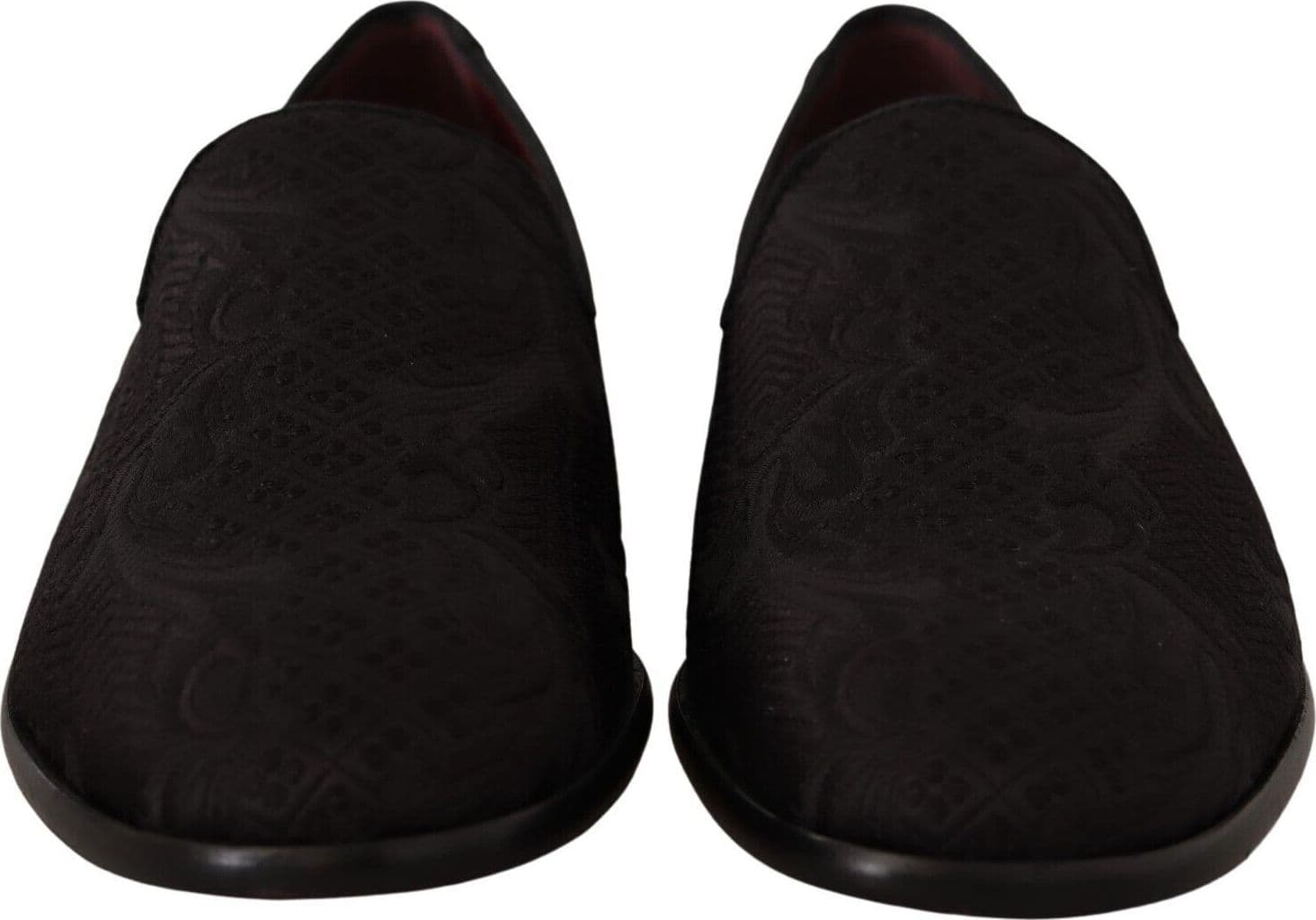 Dolce & Gabbana Black Floral Brocade Slippers Loafers Shoes - 2