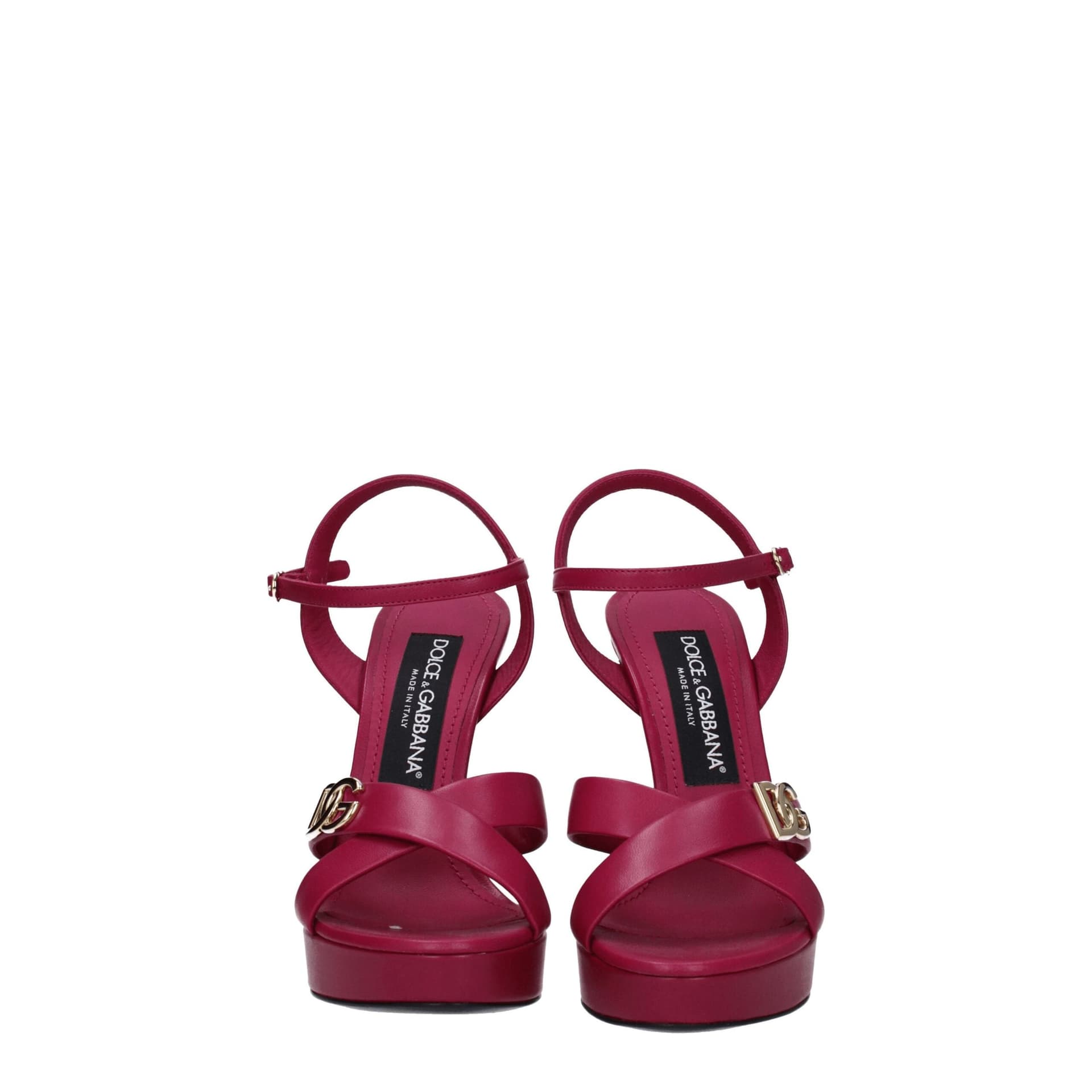 Dolce & Gabbana Pink Leather Platform Sandals - 3