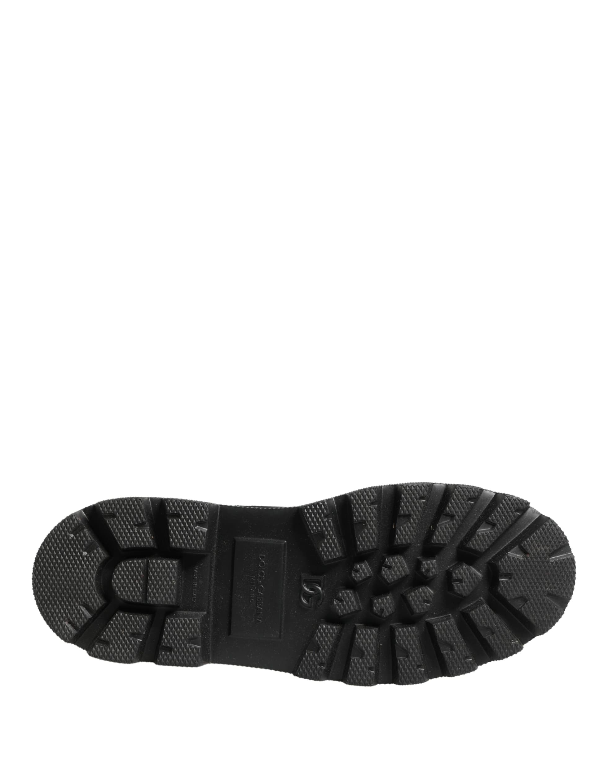 Dolce & Gabbana Black Leather Trek Sole Combat Boots Shoes - 8