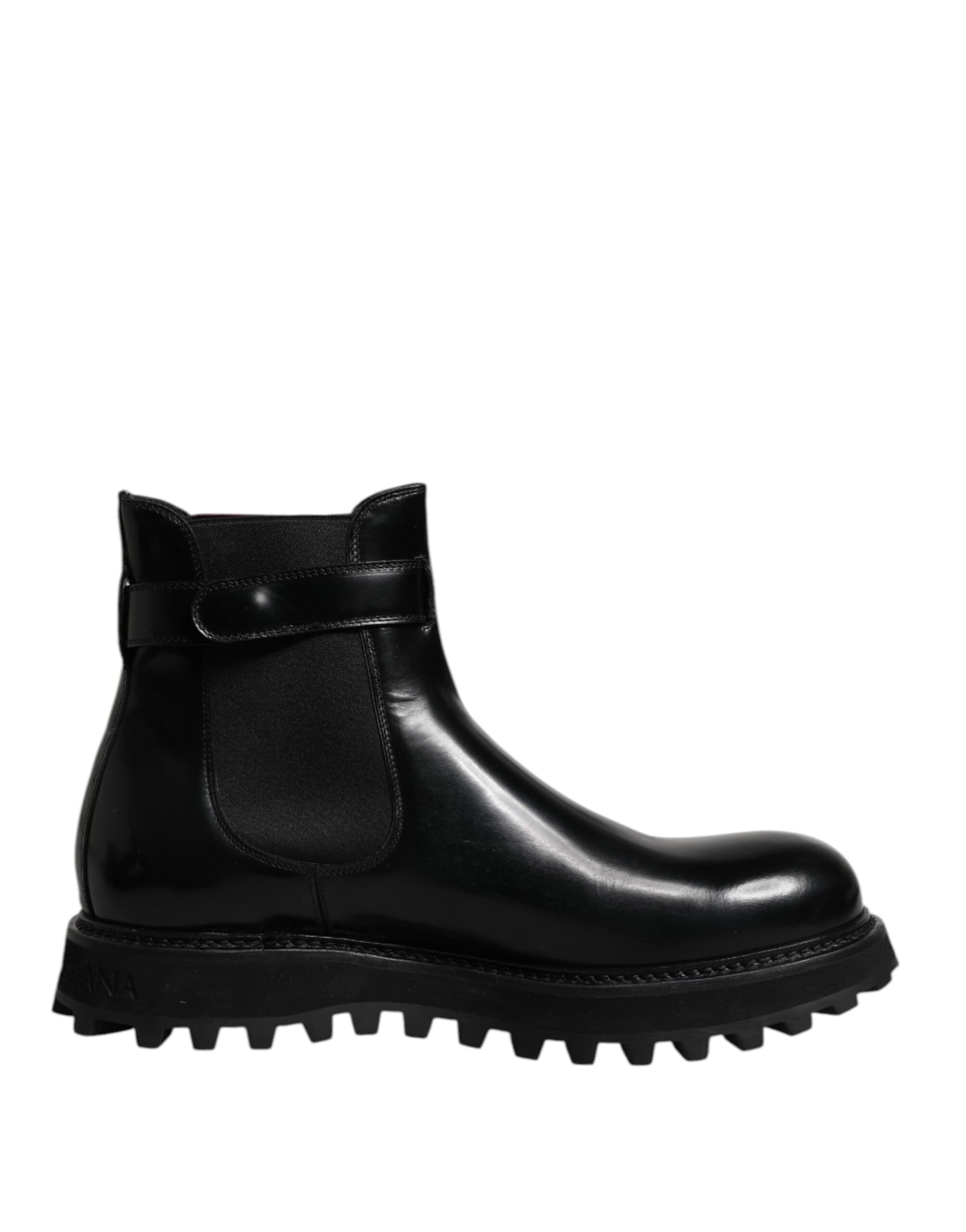 Dolce & Gabbana Black Belted DG Logo Men Chelsea Boots Shoes - 7