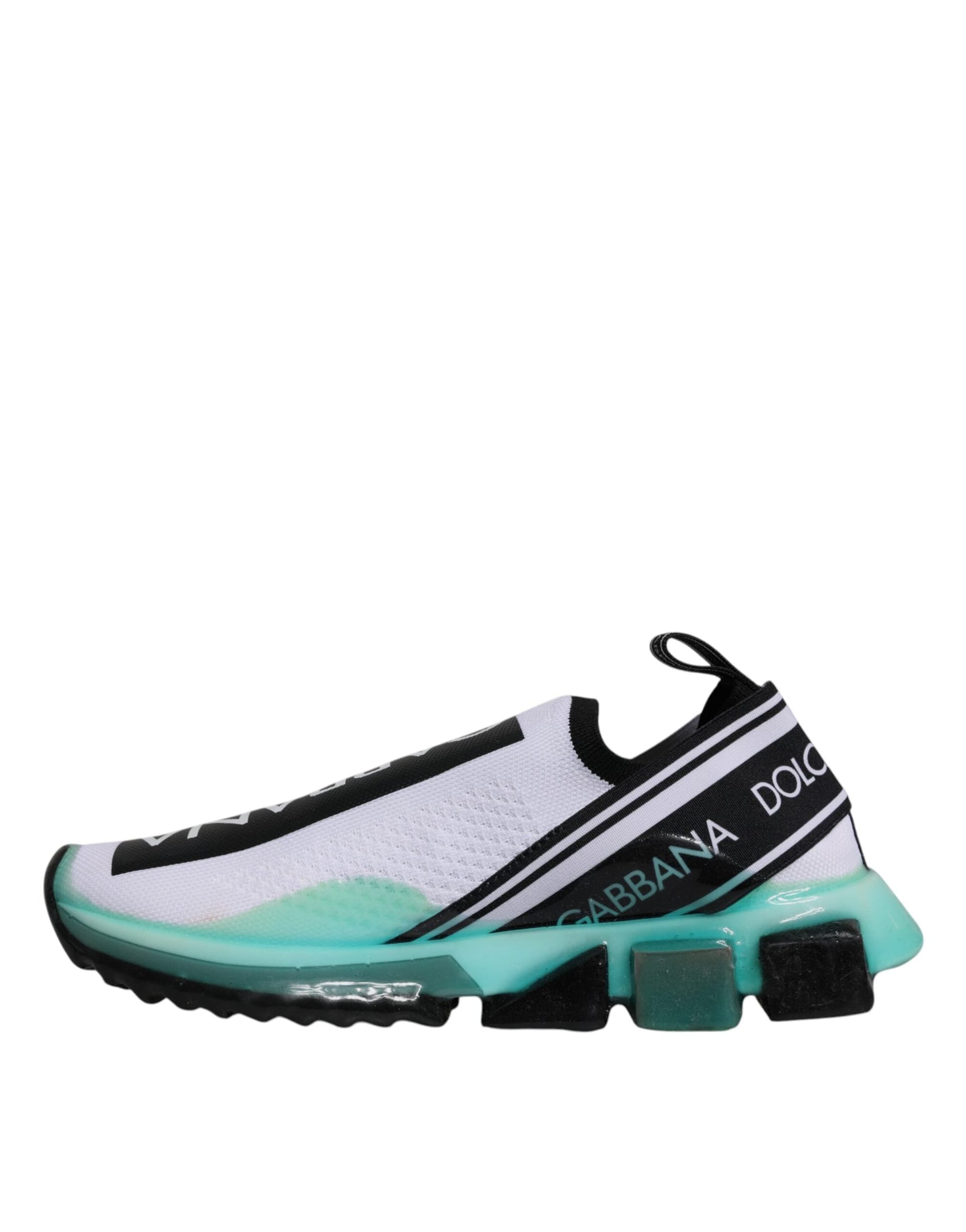 Dolce & Gabbana White Blue Sorrento Slip On Sneakers Shoes - 4
