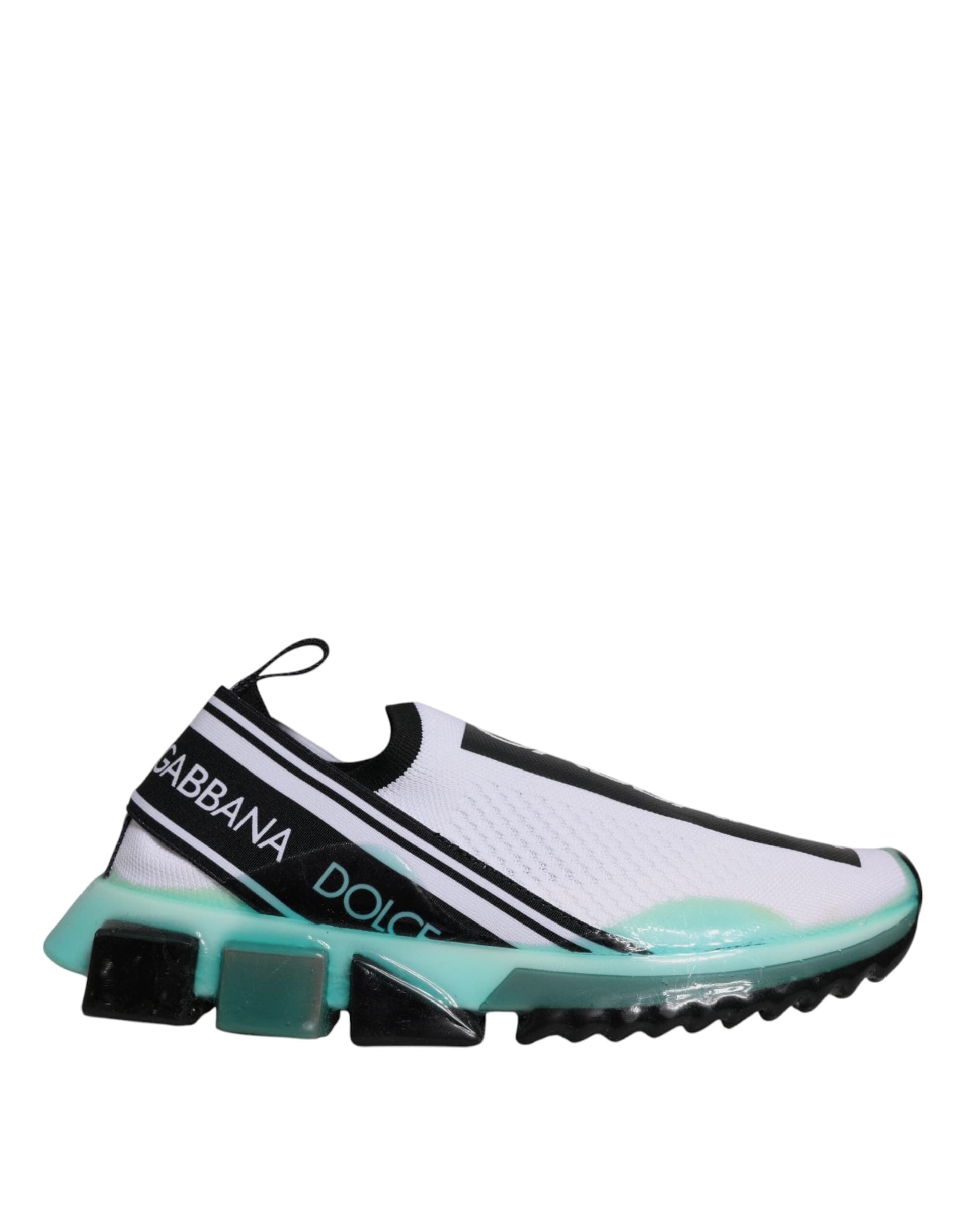 Dolce & Gabbana White Blue Sorrento Slip On Sneakers Shoes - 6
