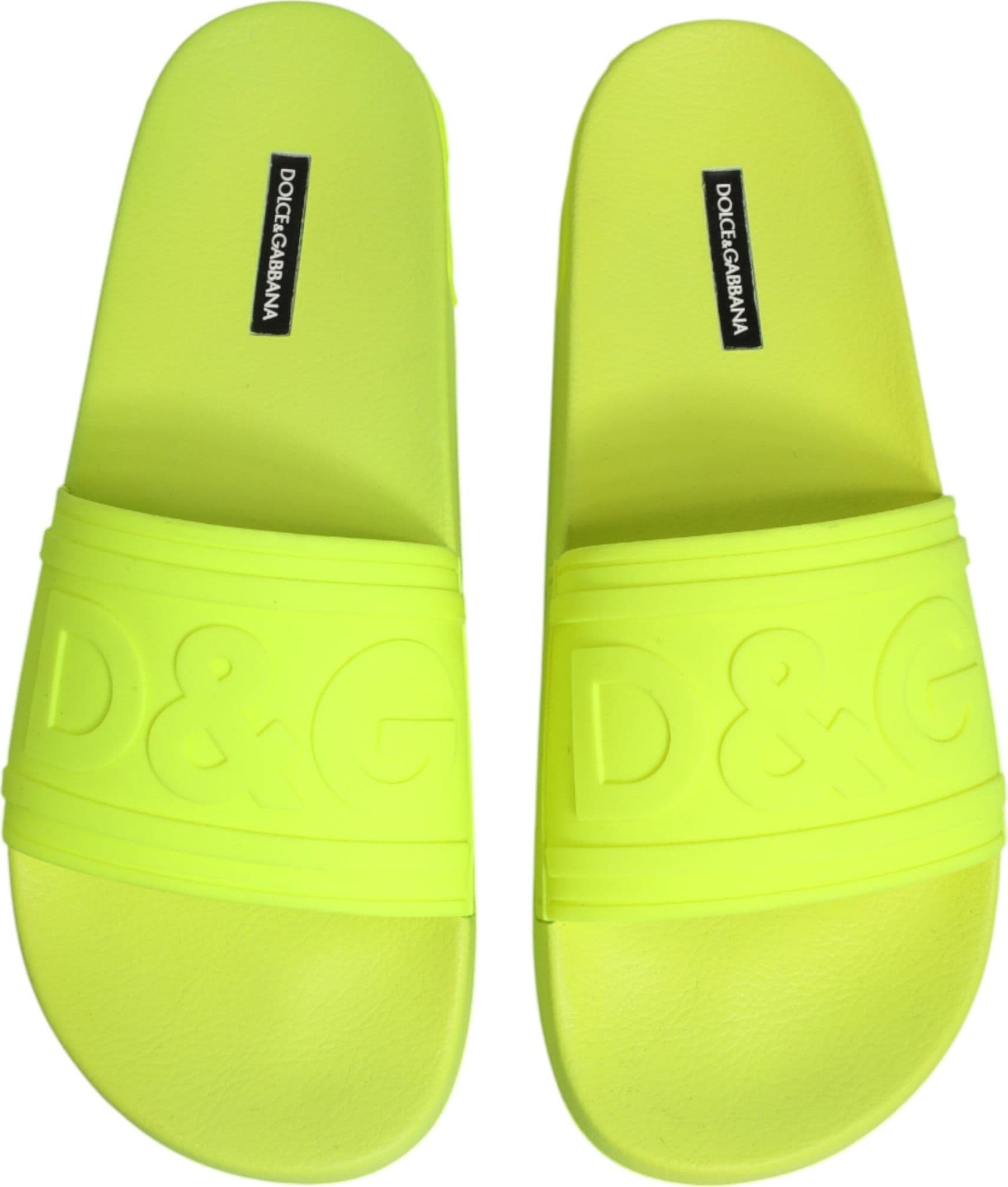 Dolce & Gabbana Green Rubber Slides Sandals Beachwear Shoes - 2