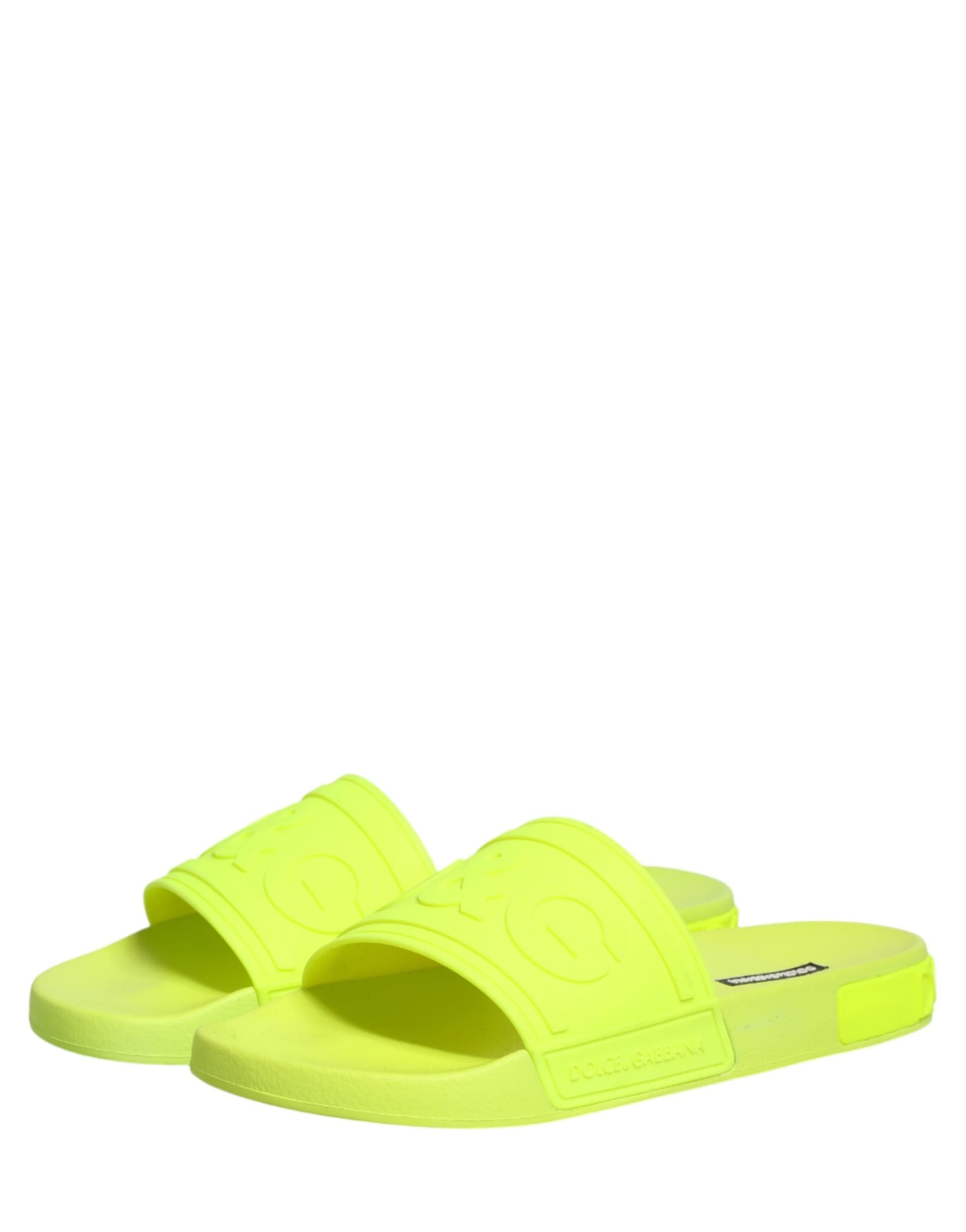 Dolce & Gabbana Green Rubber Slides Sandals Beachwear Shoes - 3