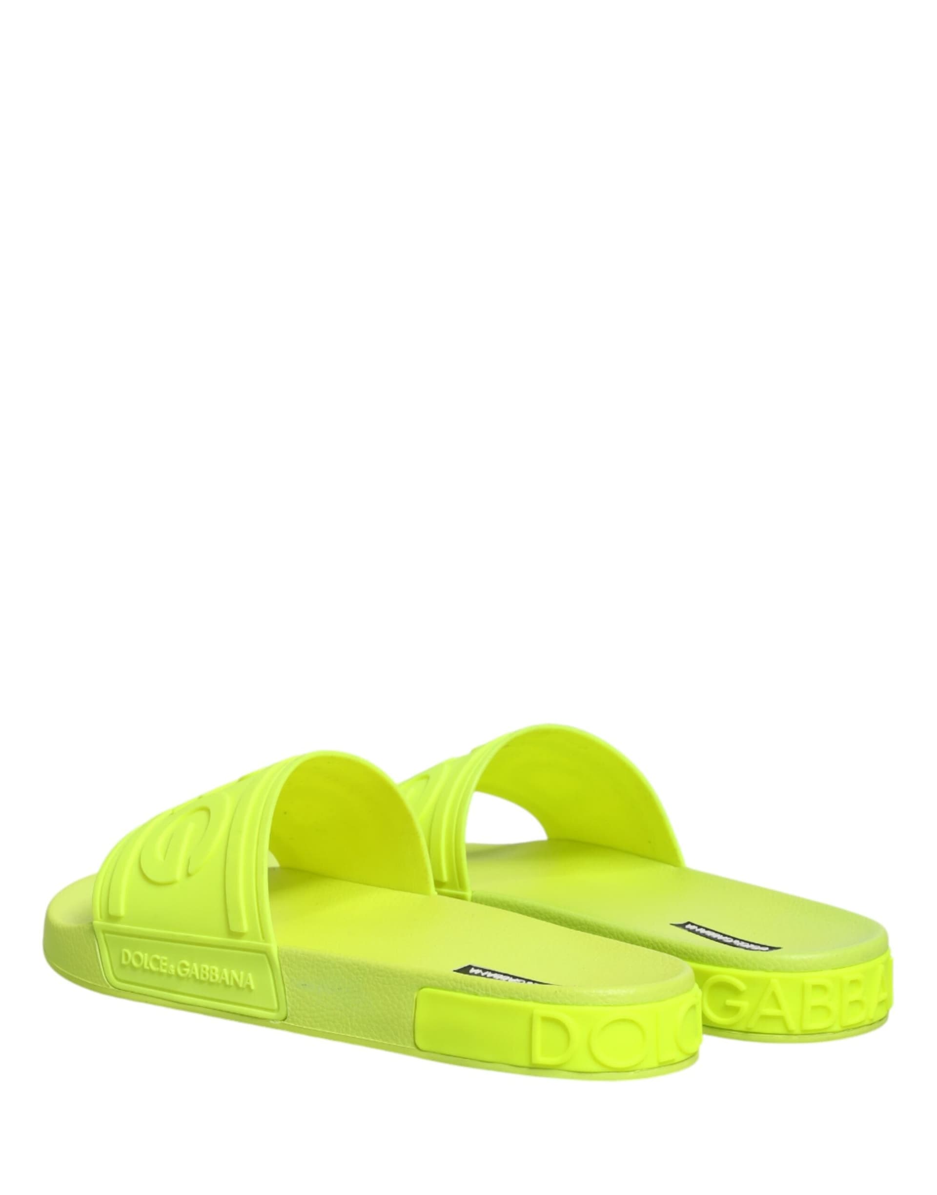 Dolce & Gabbana Green Rubber Slides Sandals Beachwear Shoes - 4