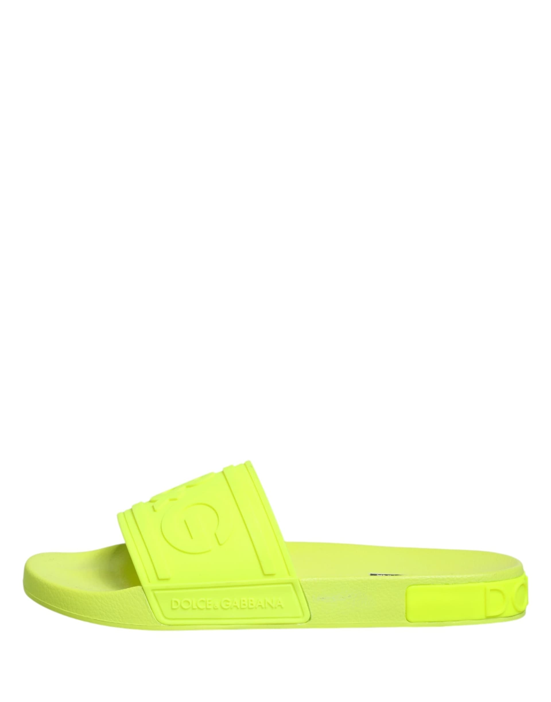 Dolce & Gabbana Green Rubber Slides Sandals Beachwear Shoes - 5