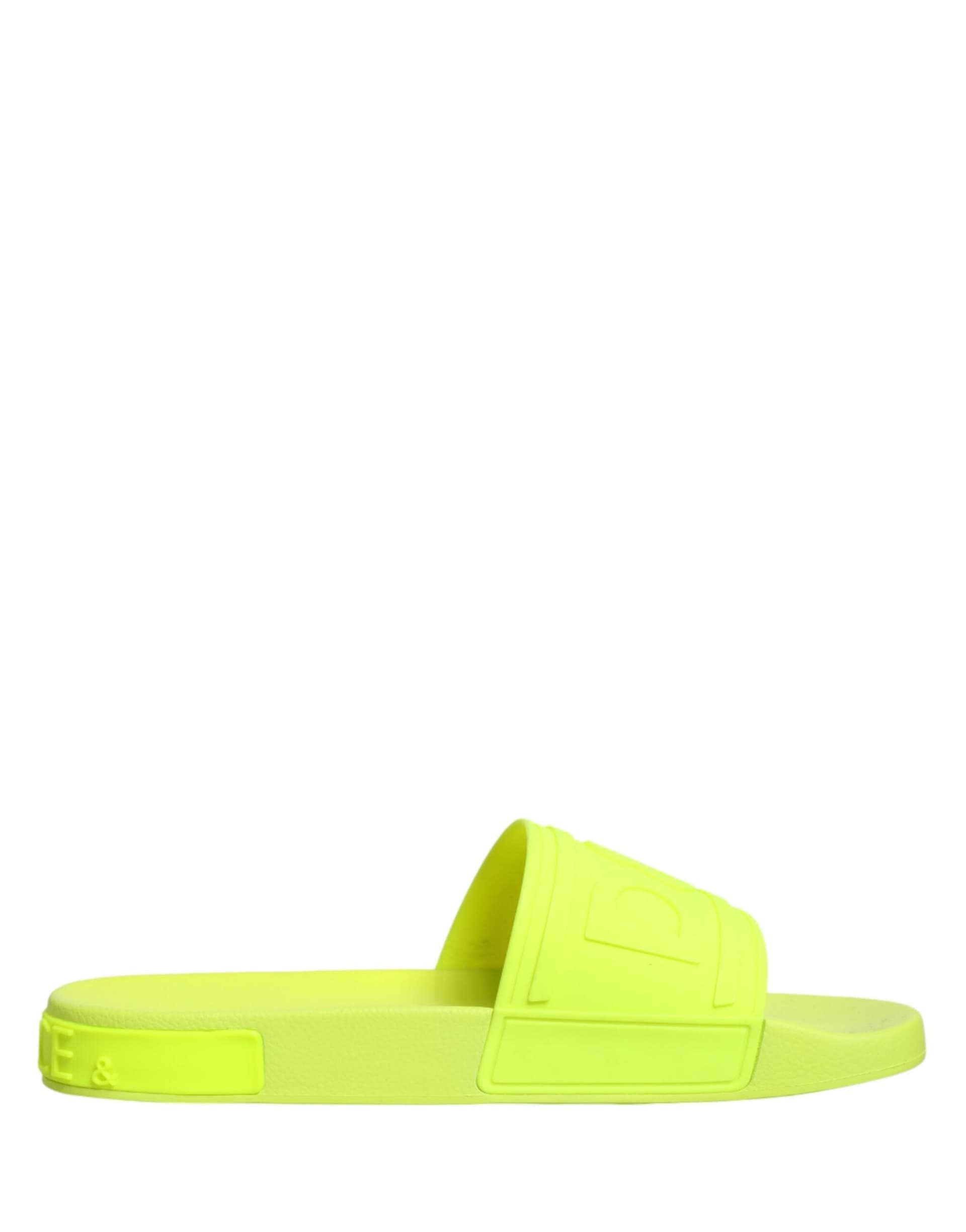 Dolce & Gabbana Green Rubber Slides Sandals Beachwear Shoes - 6