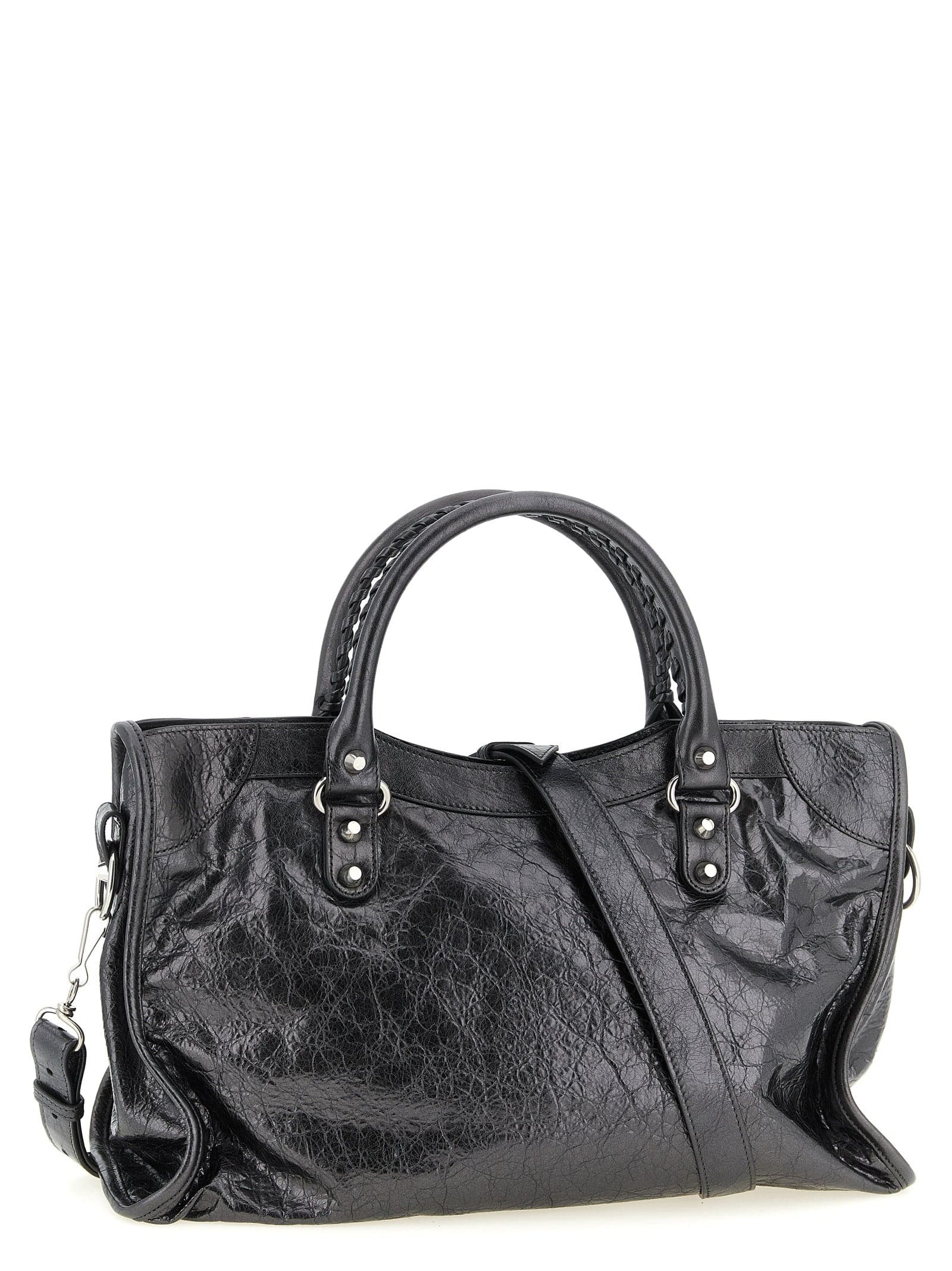 Balenciaga Silver Lamb Leather Handbag - 2