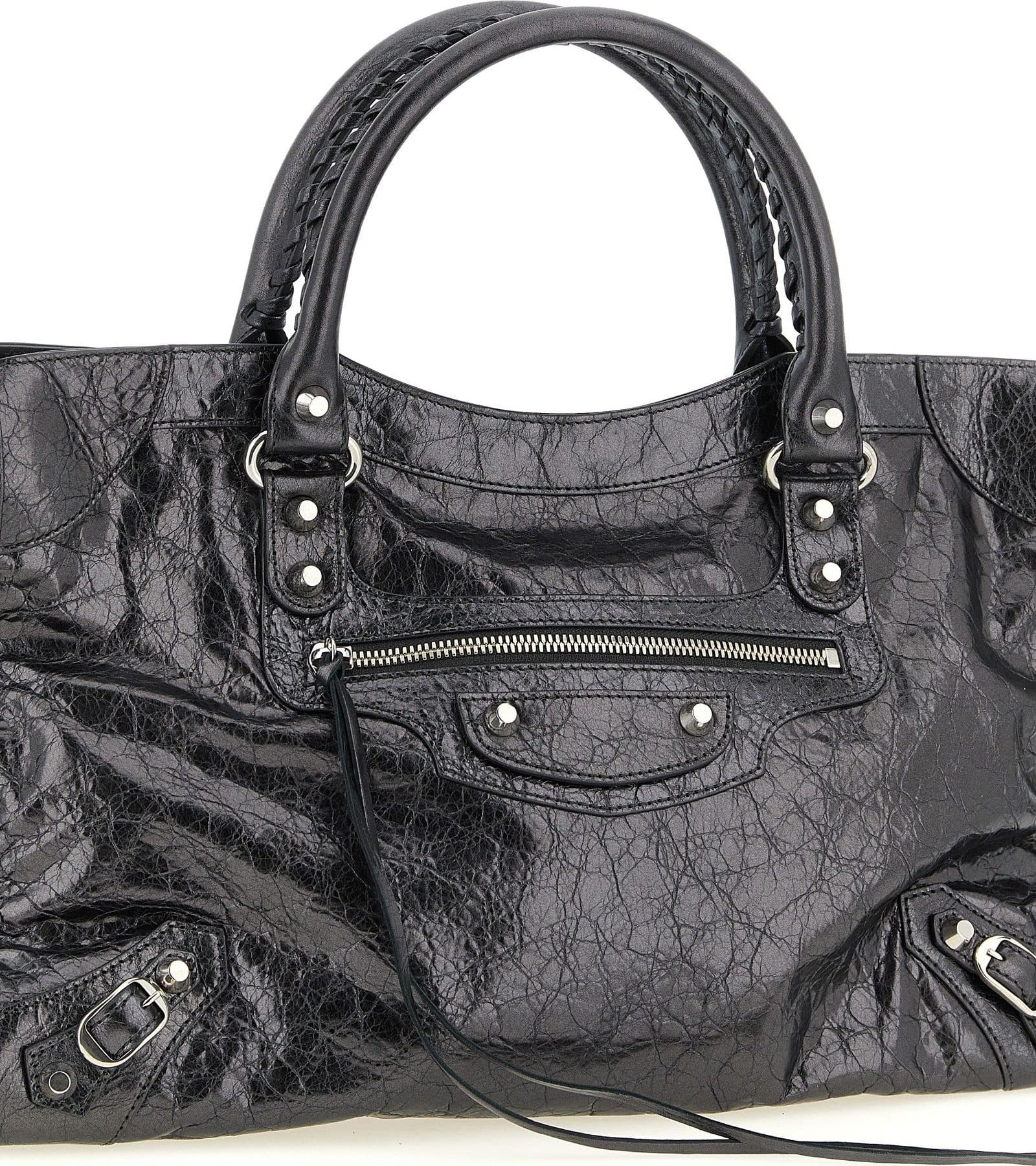 Balenciaga Silver Lamb Leather Handbag - 3