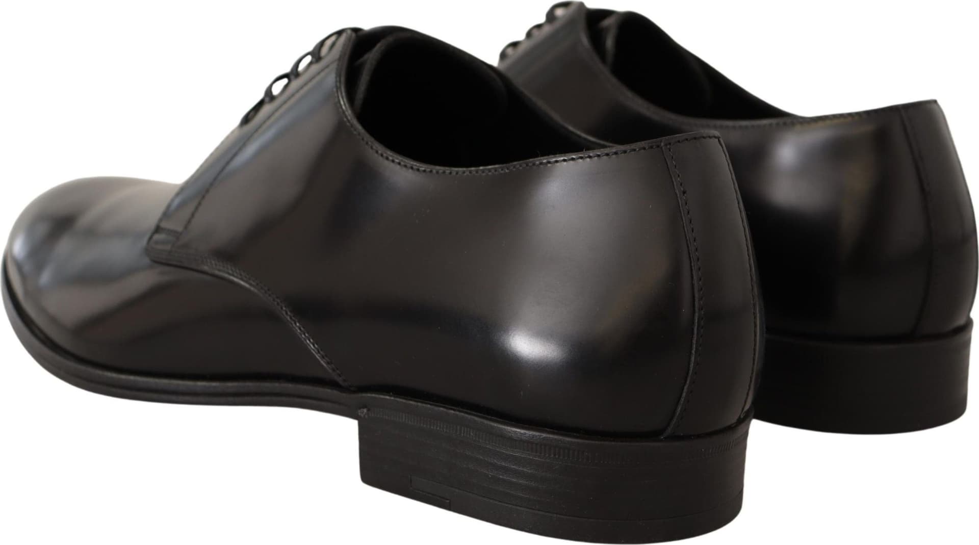 Dolce & Gabbana Black Leather Lace Up Men Dress Derby Shoes - 2