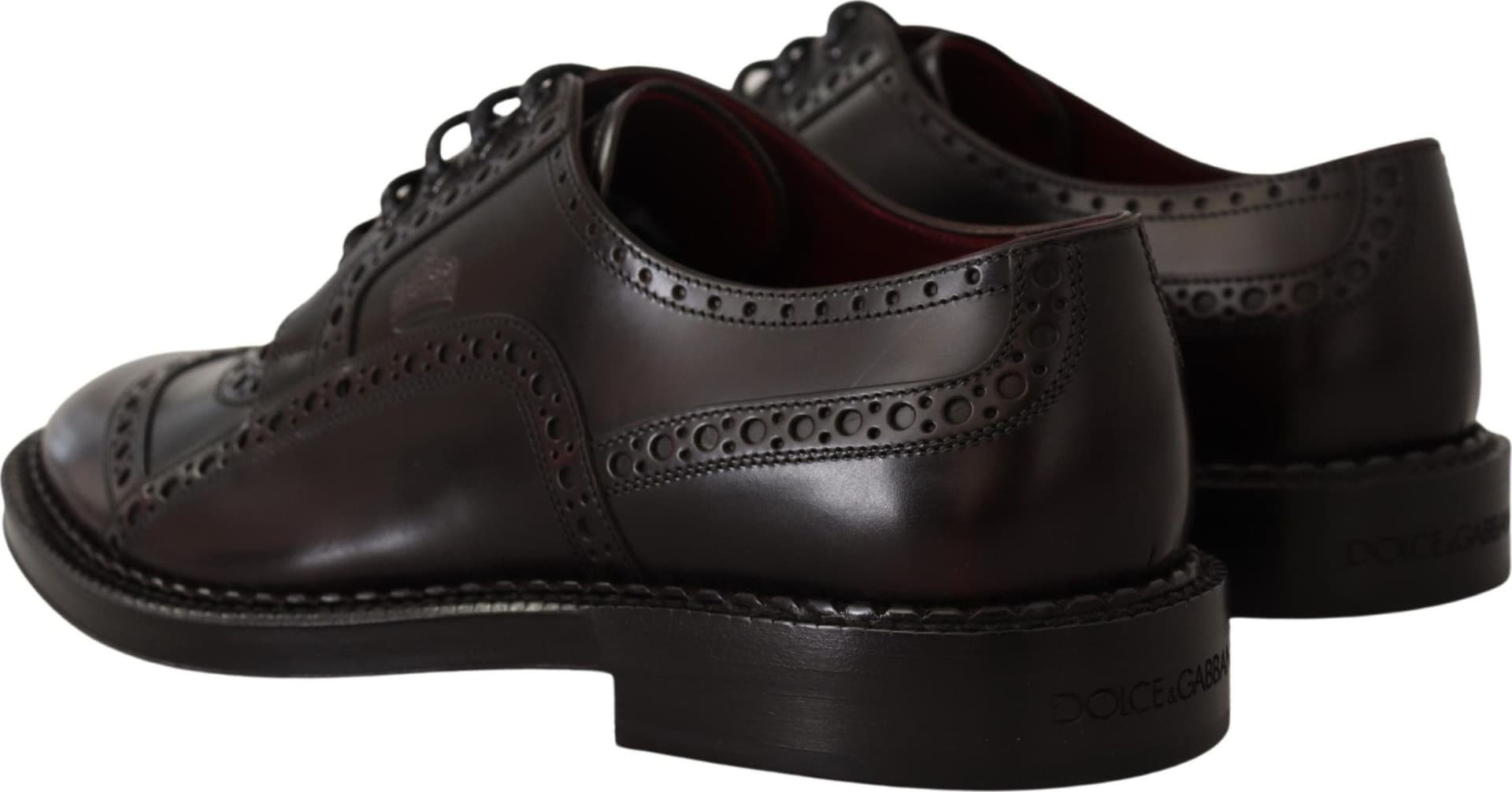 Dolce & Gabbana Purple Leather Oxford Wingtip Formal Shoes - 2