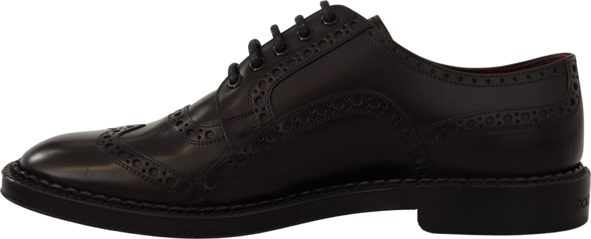 Dolce & Gabbana Purple Leather Oxford Wingtip Formal Shoes - 3