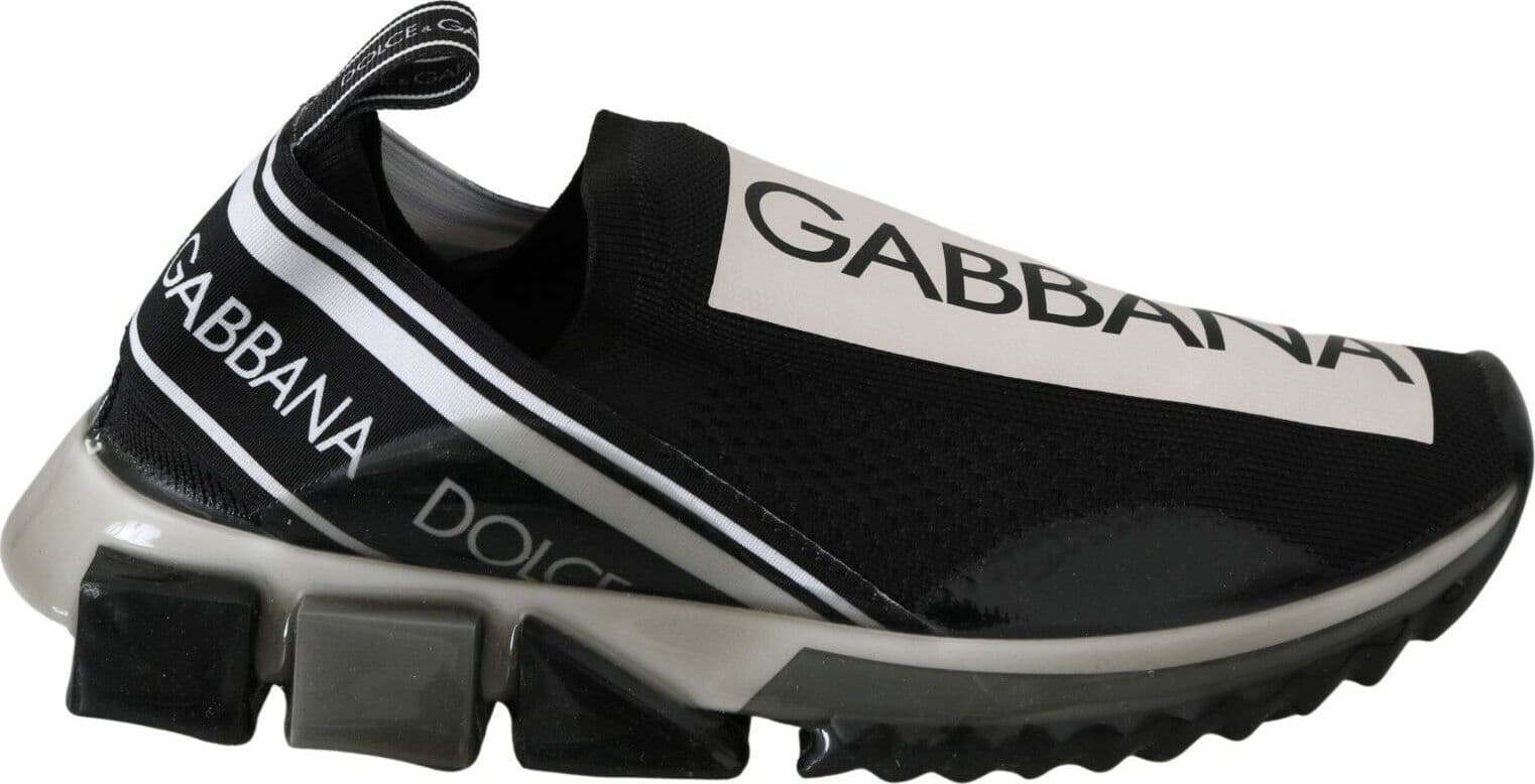 Dolce & Gabbana Black White SORRENTO Sport Stretch Sneakers - 2