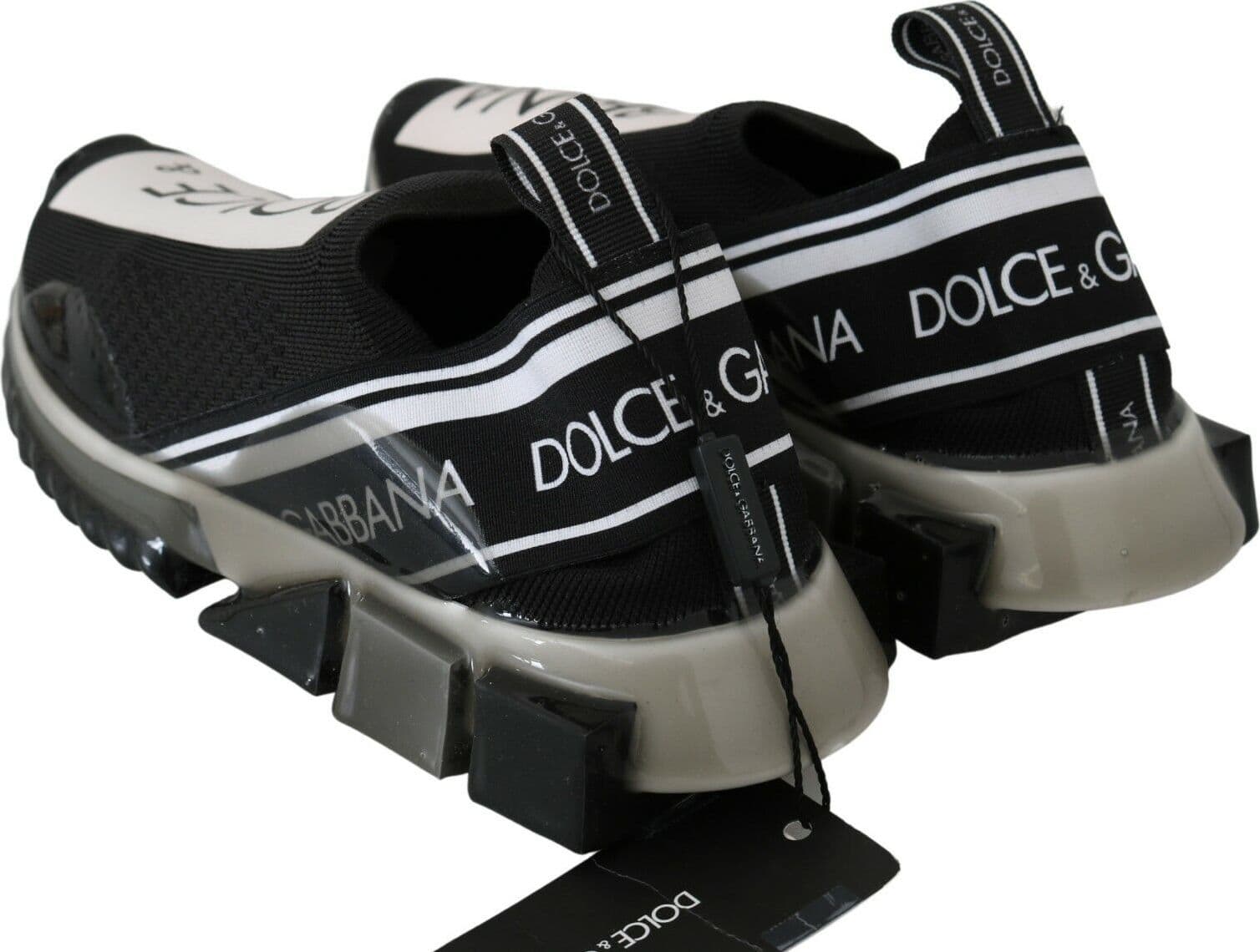 Dolce & Gabbana Black White SORRENTO Sport Stretch Sneakers - 7