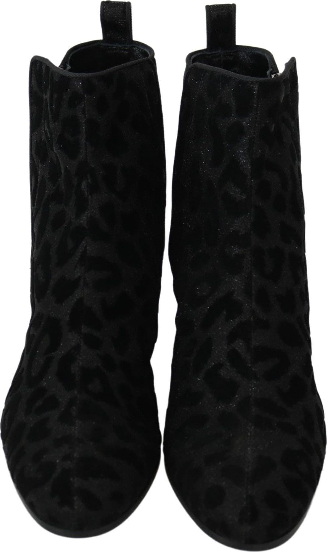 Dolce & Gabbana Black Leopard Short Boots Zipper Shoes - 3