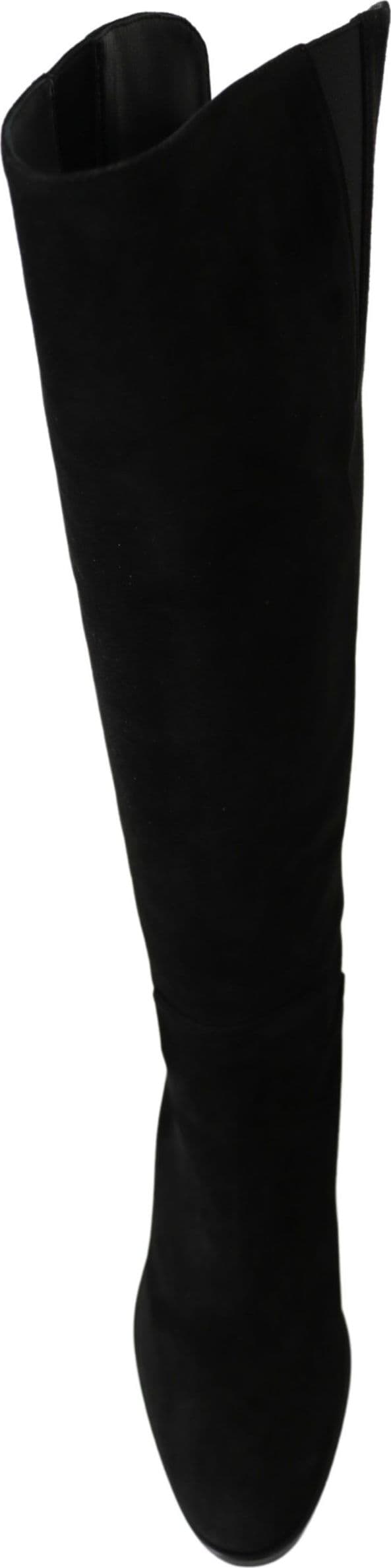 Dolce & Gabbana Black Suede Knee High Flat Boots Shoes - 2