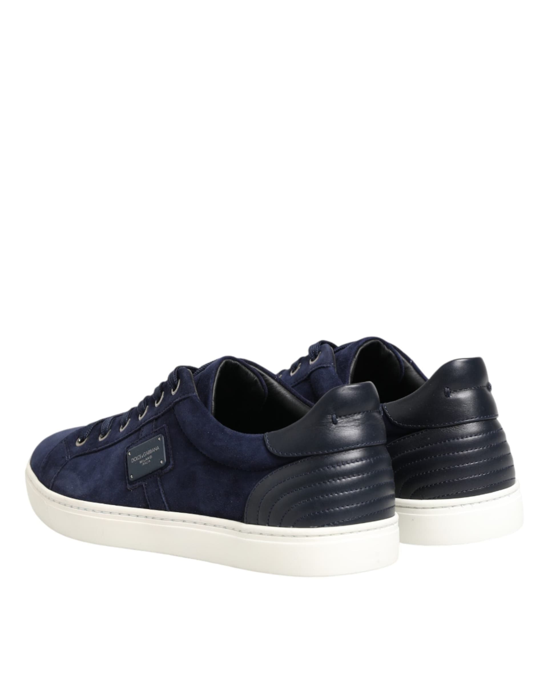 Dolce & Gabbana Blue Leather Suede Low Top Sneakers Shoes - 4