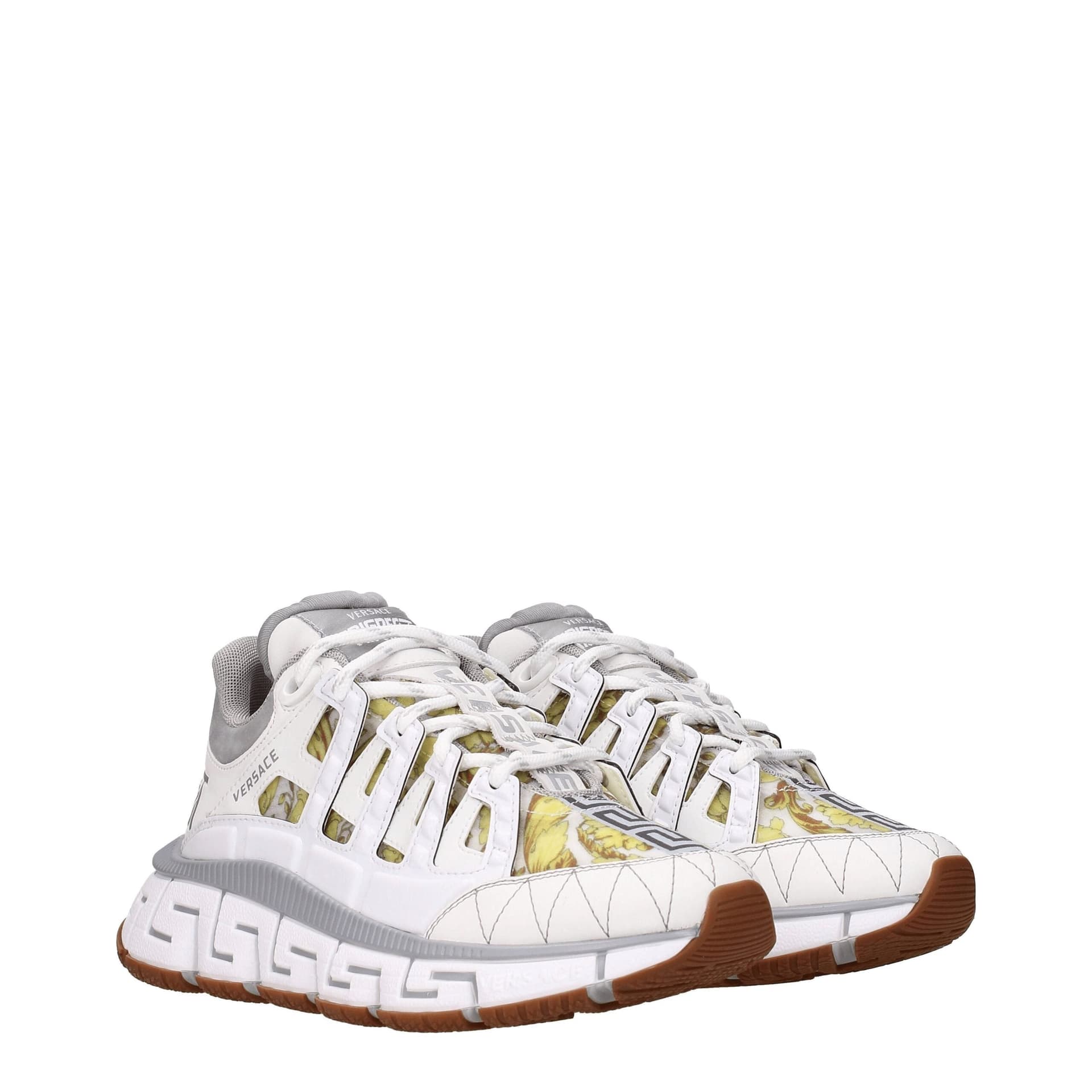 Versace White Leather Athletic Sneakers - 2