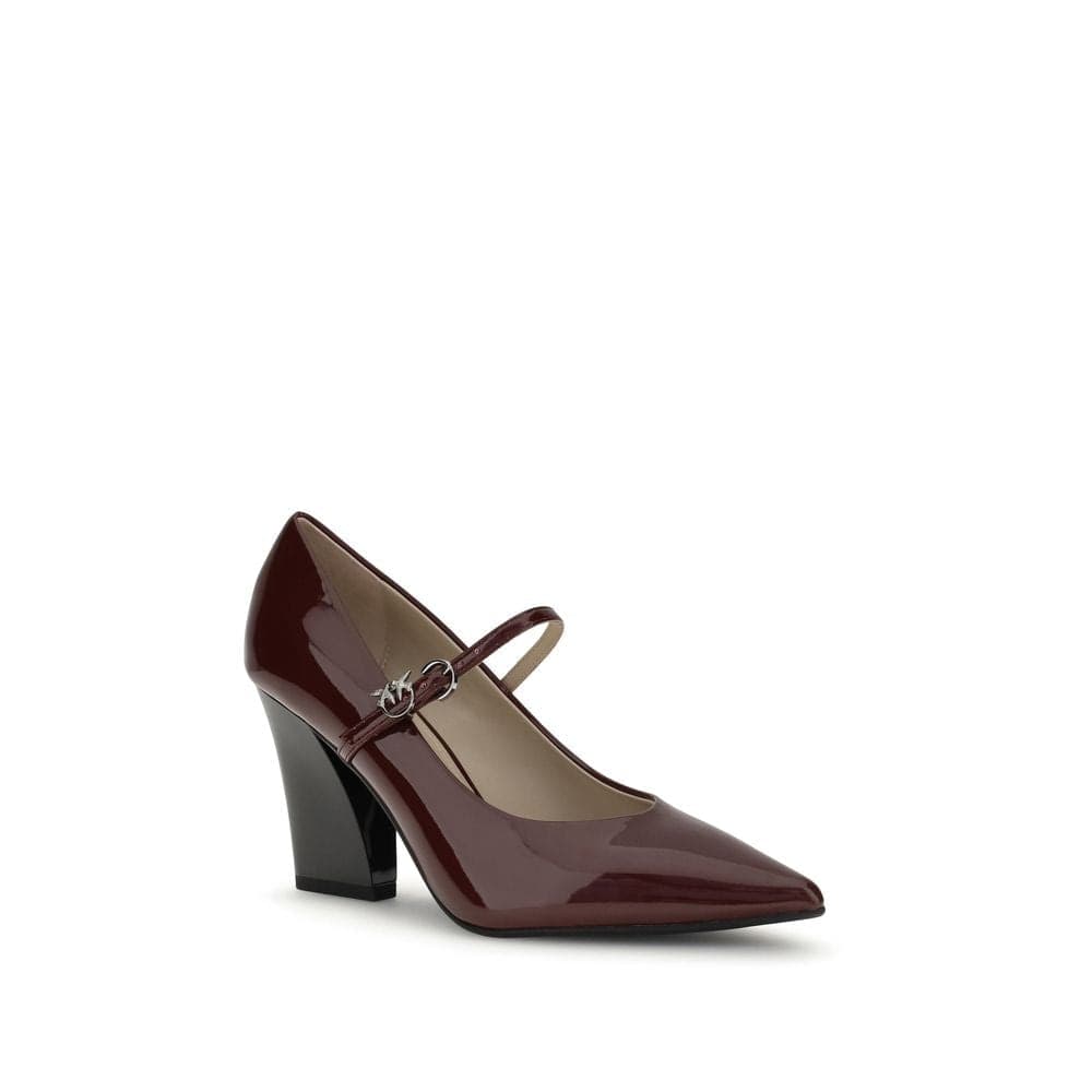 PINKO Bordeaux Calf Leather Bos Taurus High Heel Pumps - 2