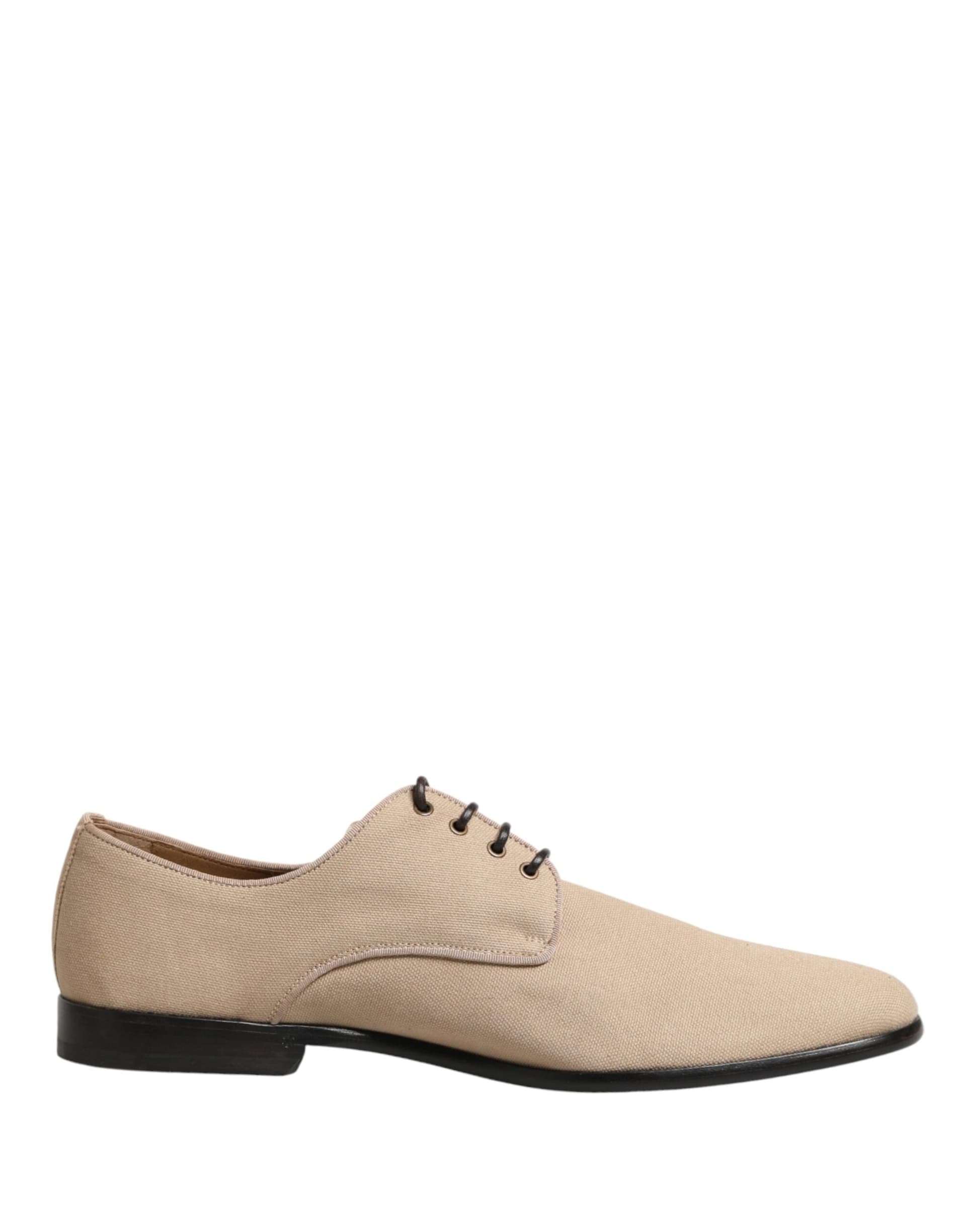 Dolce & Gabbana Beige Canvas Derby Lace Up Dress Men Shoes - 6