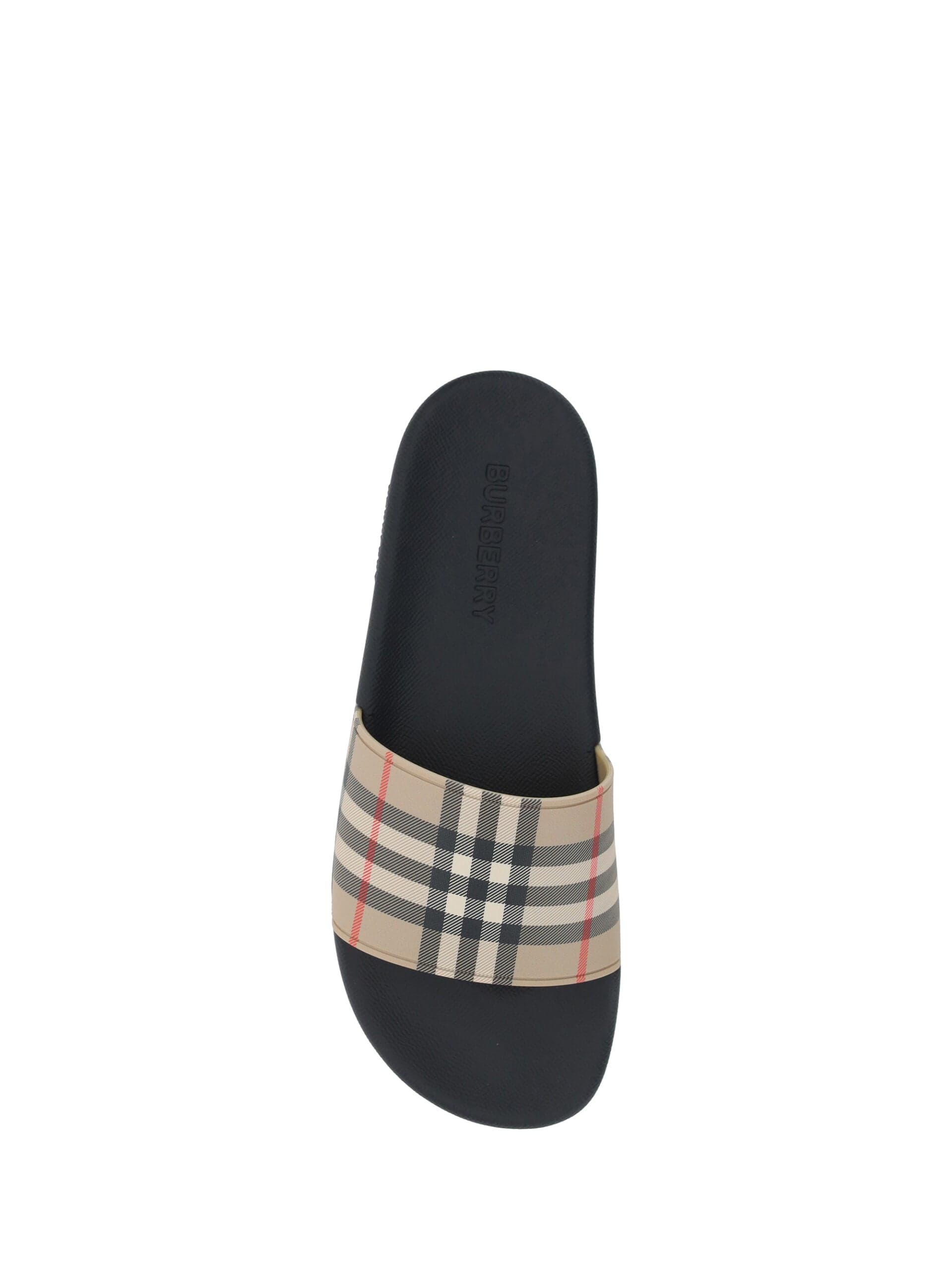 Burberry Brown Rubber Slides Sandals - 4