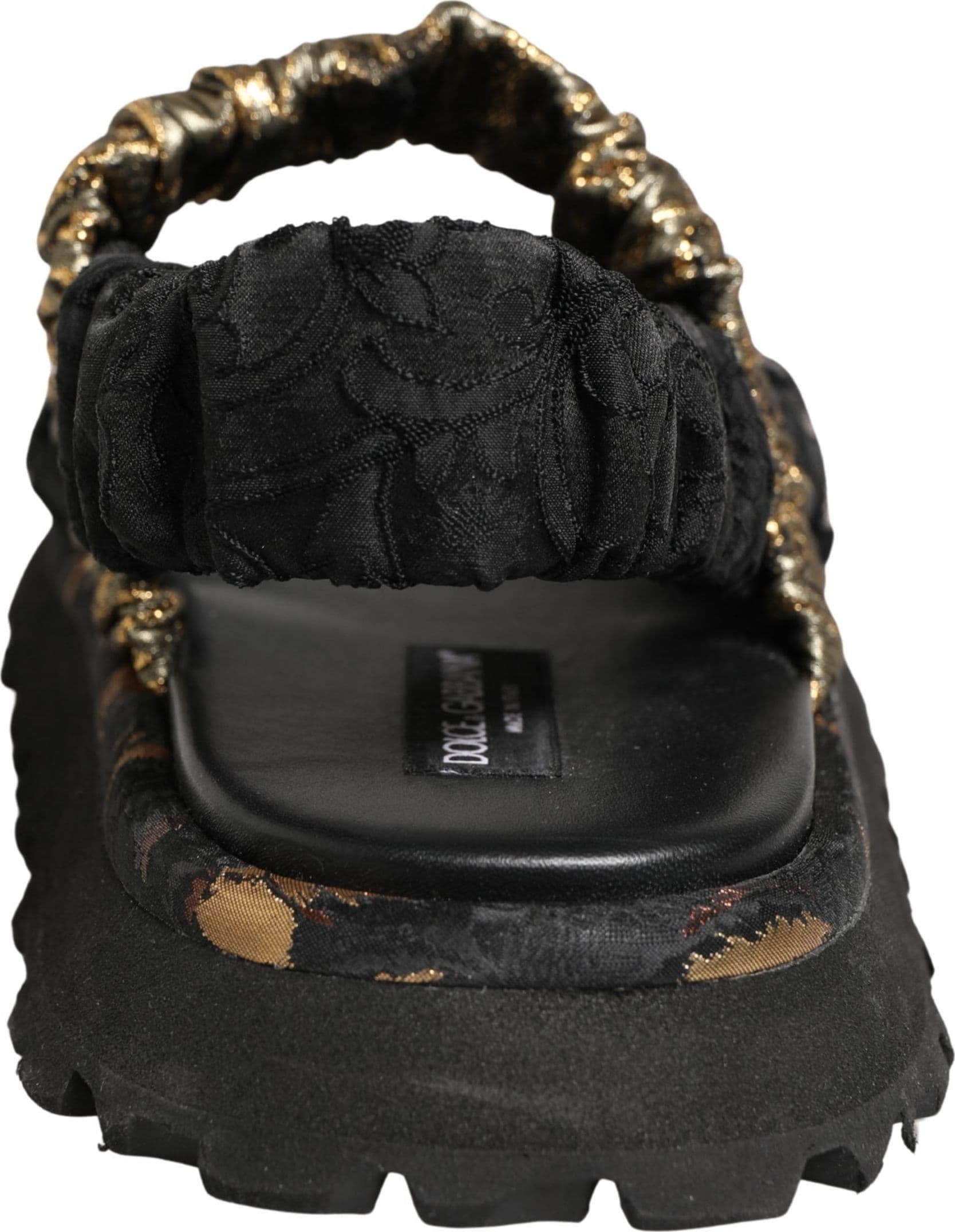 Dolce & Gabbana Black Ruching Detail Flats Men Sandals Shoes - 4