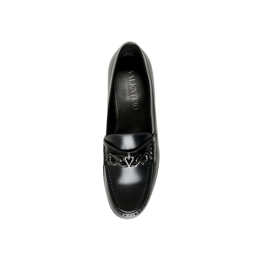 Valentino Garavani Black Leather Slip-On Loafers - 3