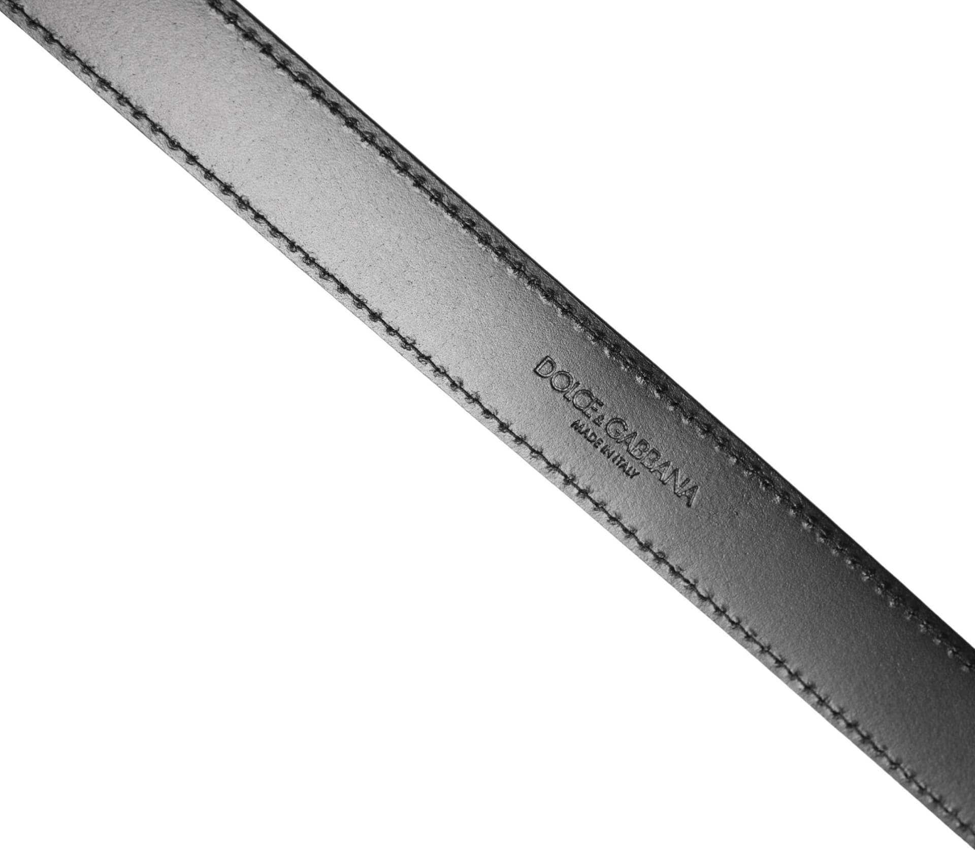 Dolce & Gabbana Men Black Marble Leather DG Logo Buckle Belt - 6