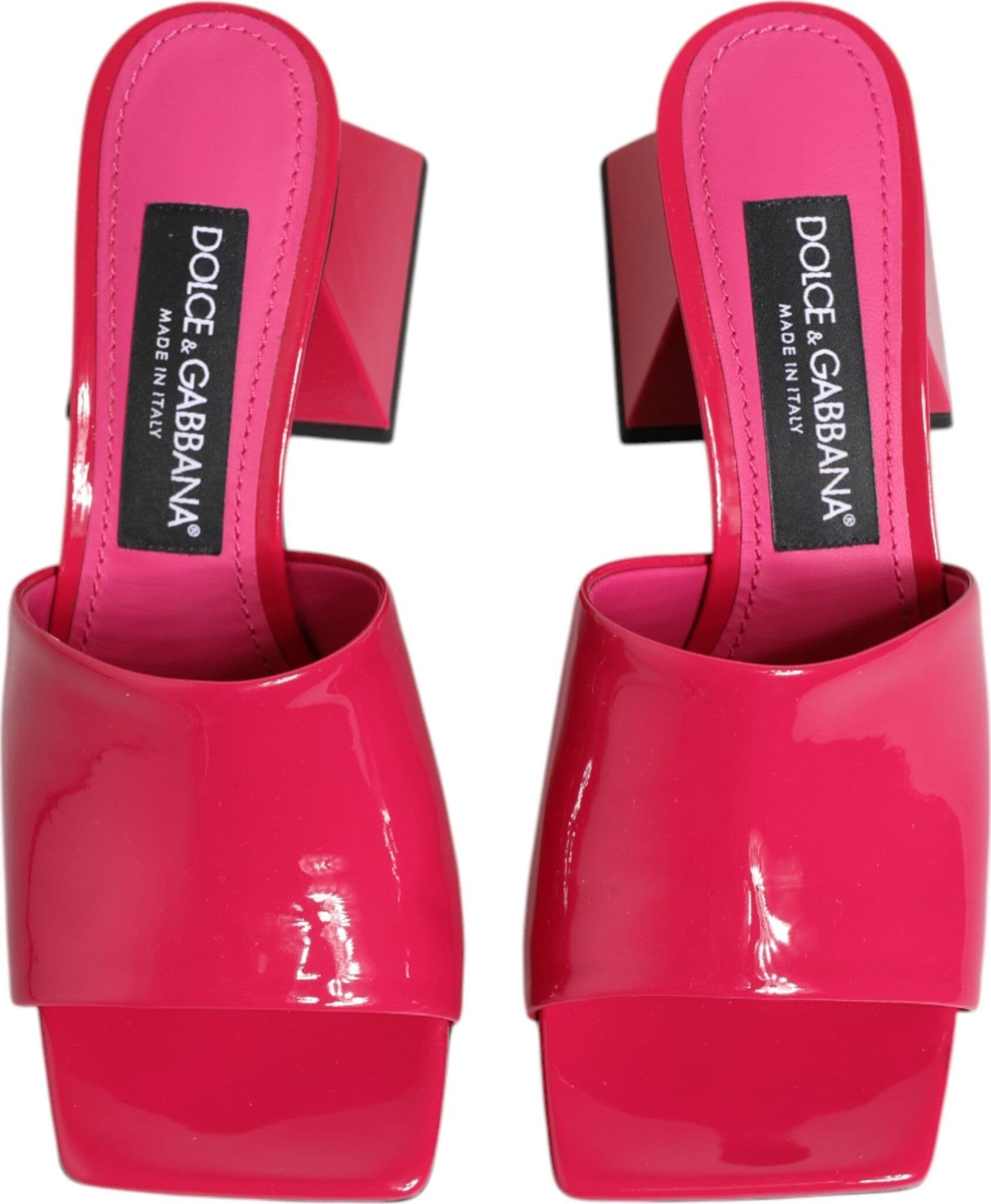 Dolce & Gabbana Pink Open Toe Block Heel Mules Sandals Shoes - 2
