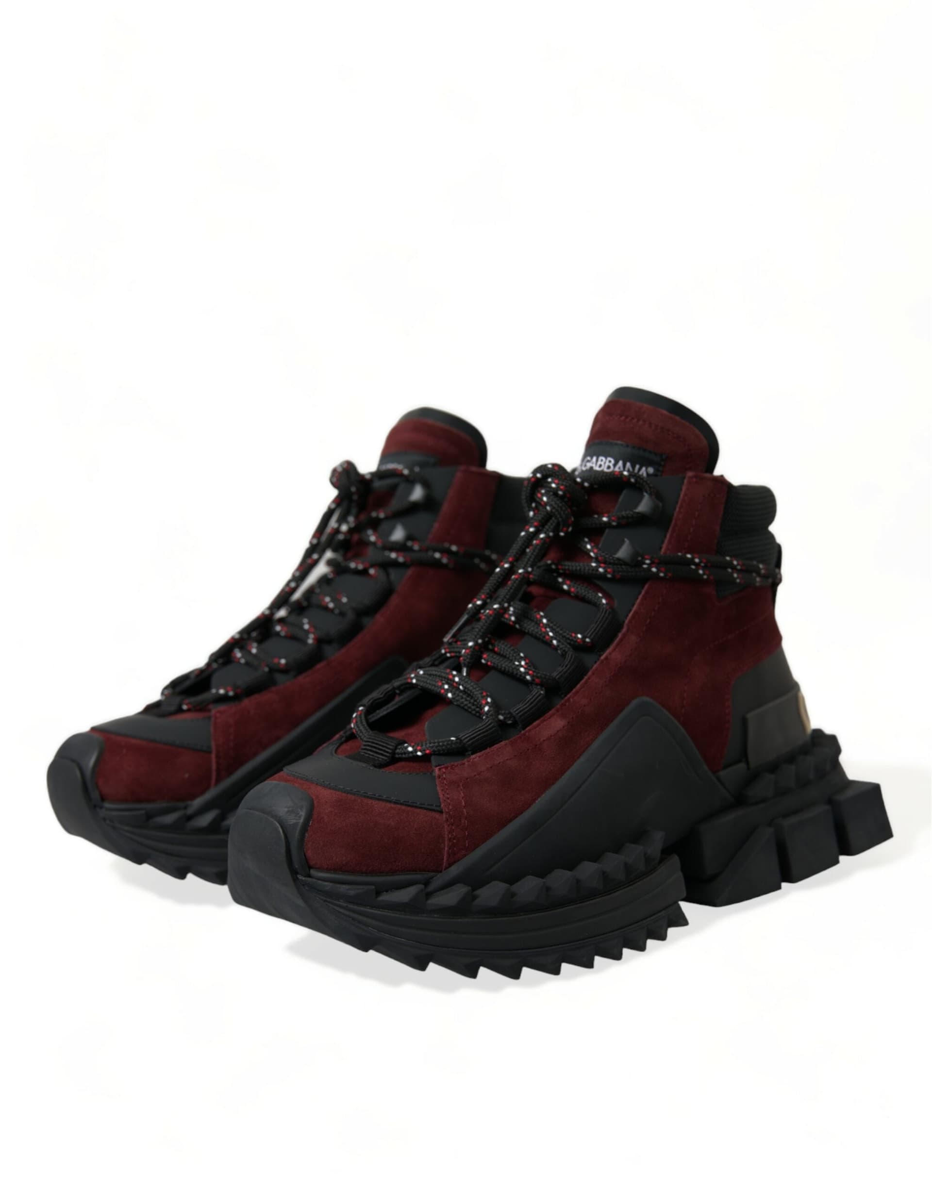 Dolce & Gabbana Burgundy Super King High Top Men Sneakers Shoes - 2