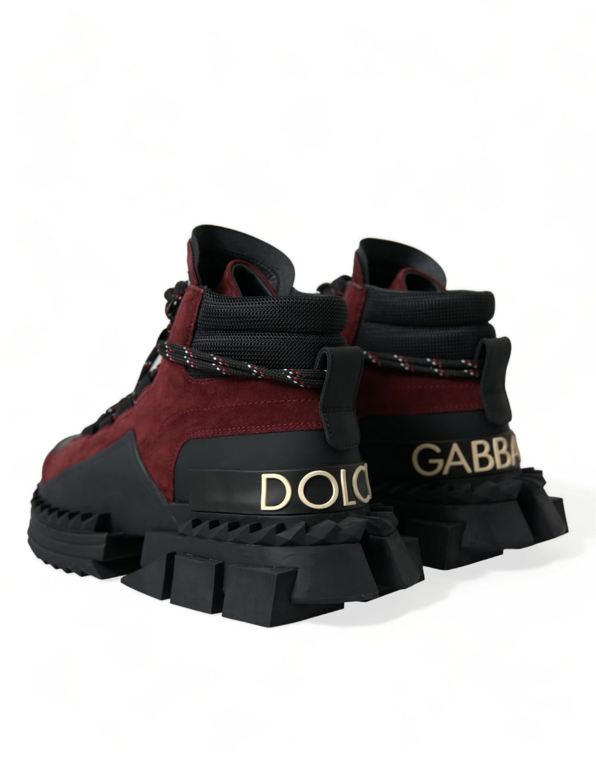 Dolce & Gabbana Burgundy Super King High Top Men Sneakers Shoes - 3
