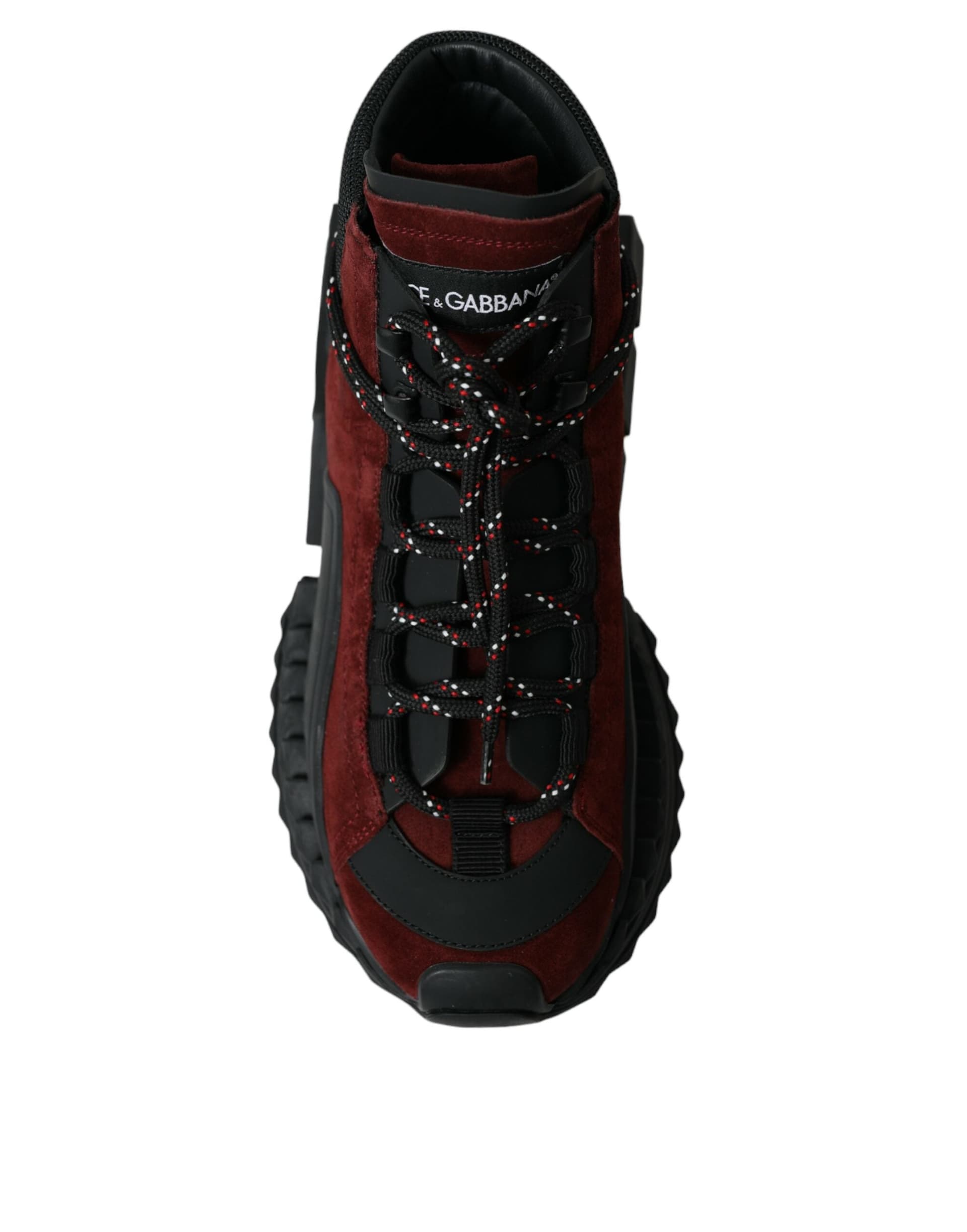 Dolce & Gabbana Burgundy Super King High Top Men Sneakers Shoes - 5