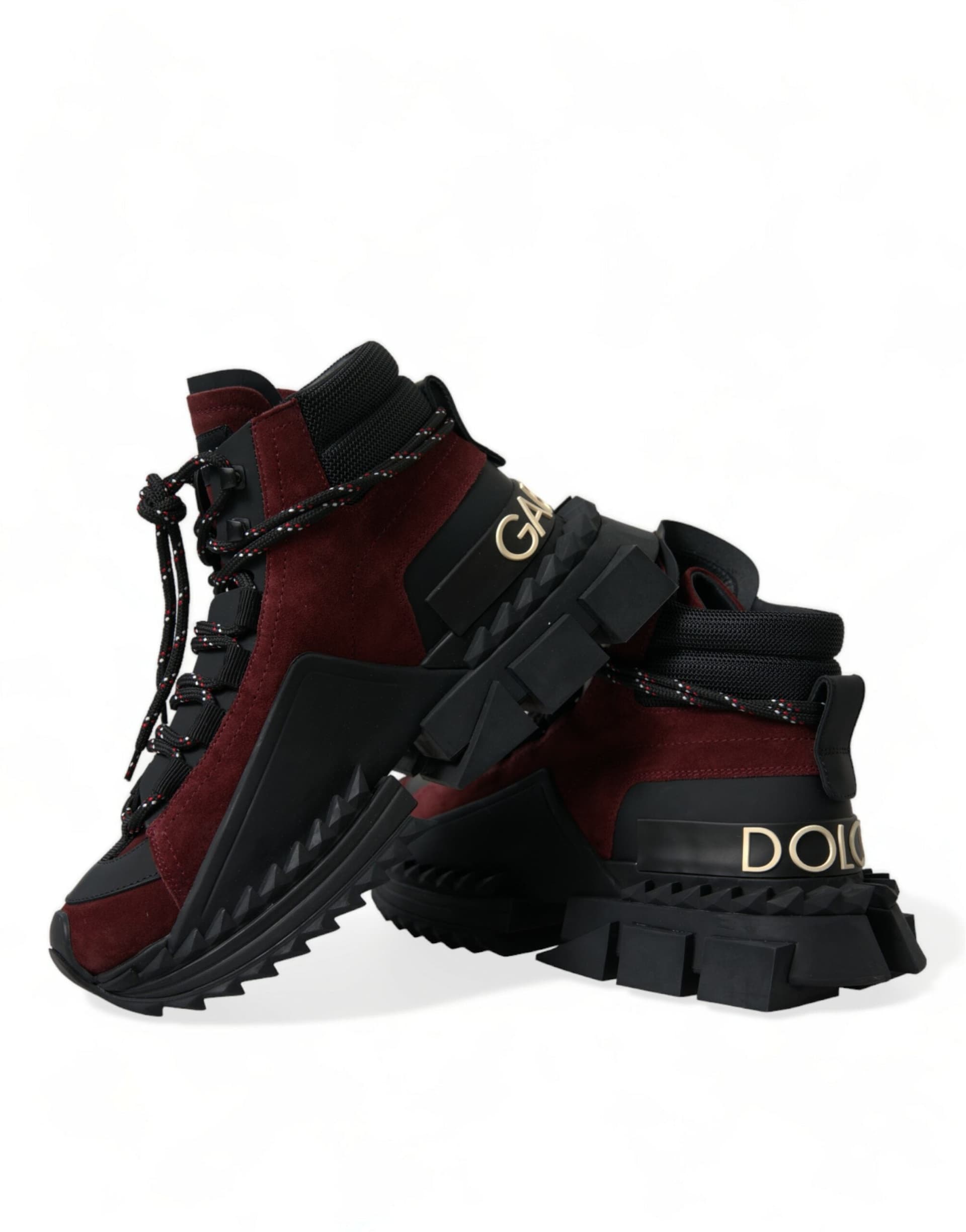 Dolce & Gabbana Burgundy Super King High Top Men Sneakers Shoes - 6
